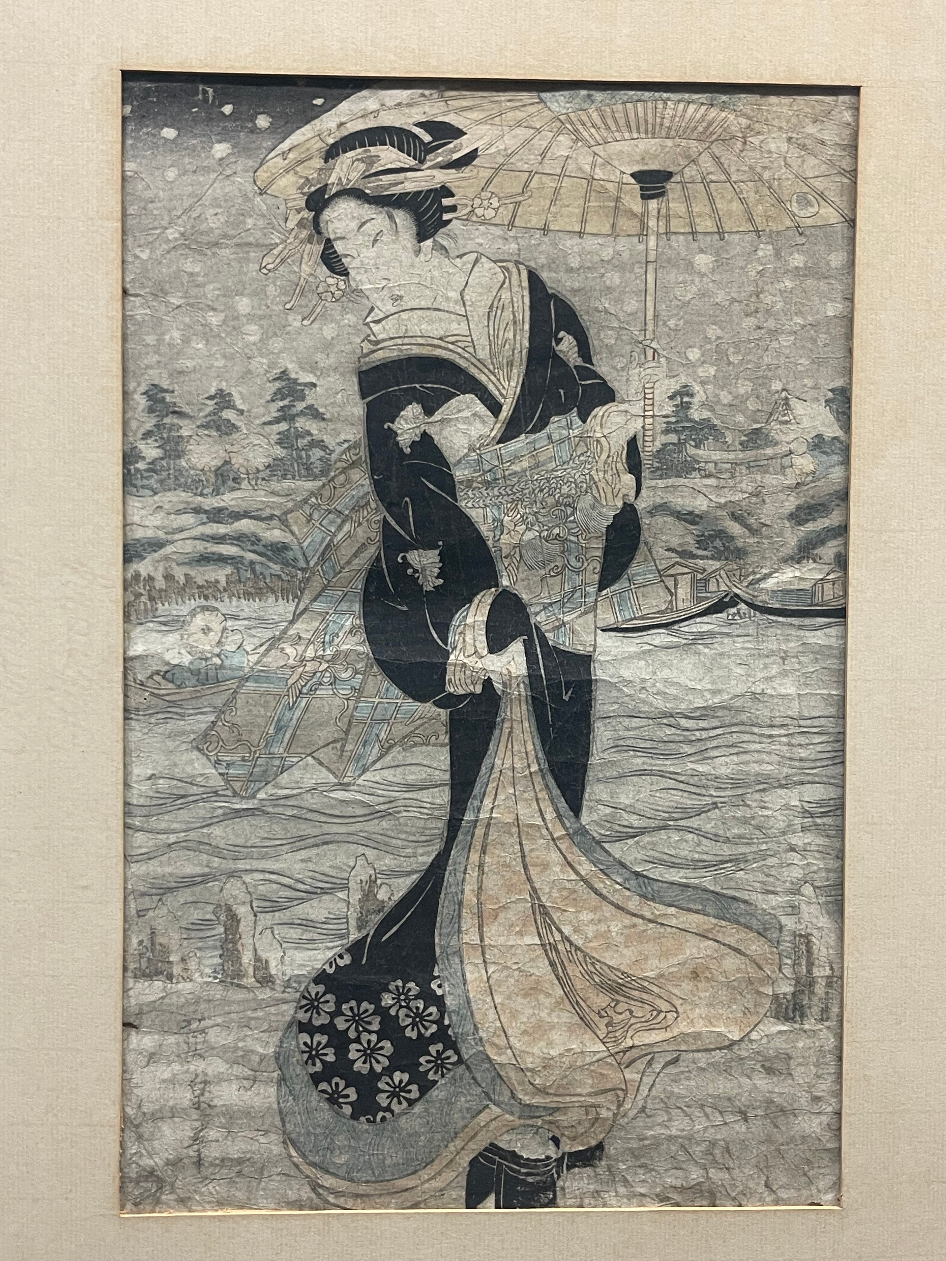 A Pair of Japanese Woodblock Paintings By Utagawa Kunisada (Toyokuni iii)