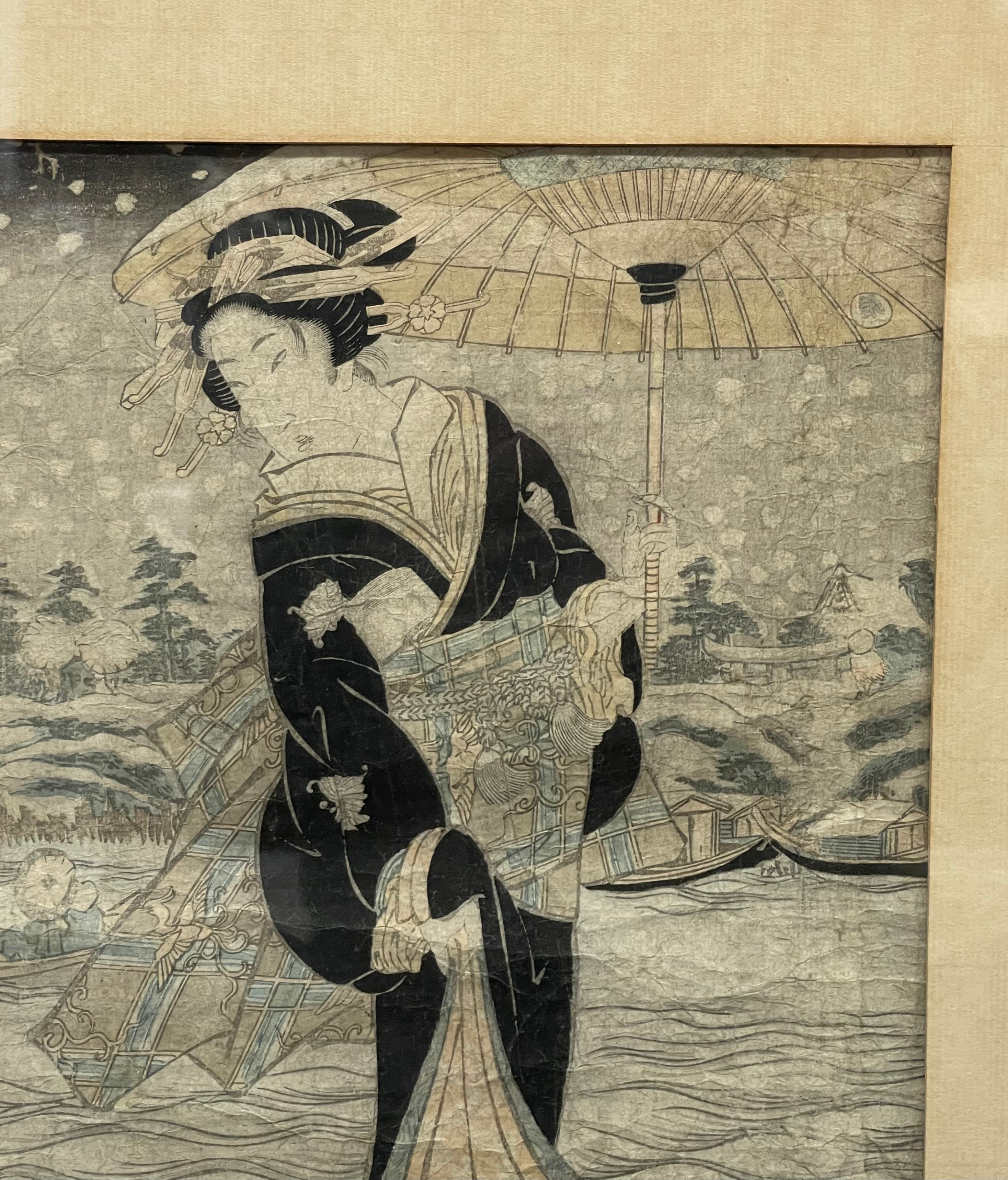 A Pair of Japanese Woodblock Paintings By Utagawa Kunisada (Toyokuni iii)