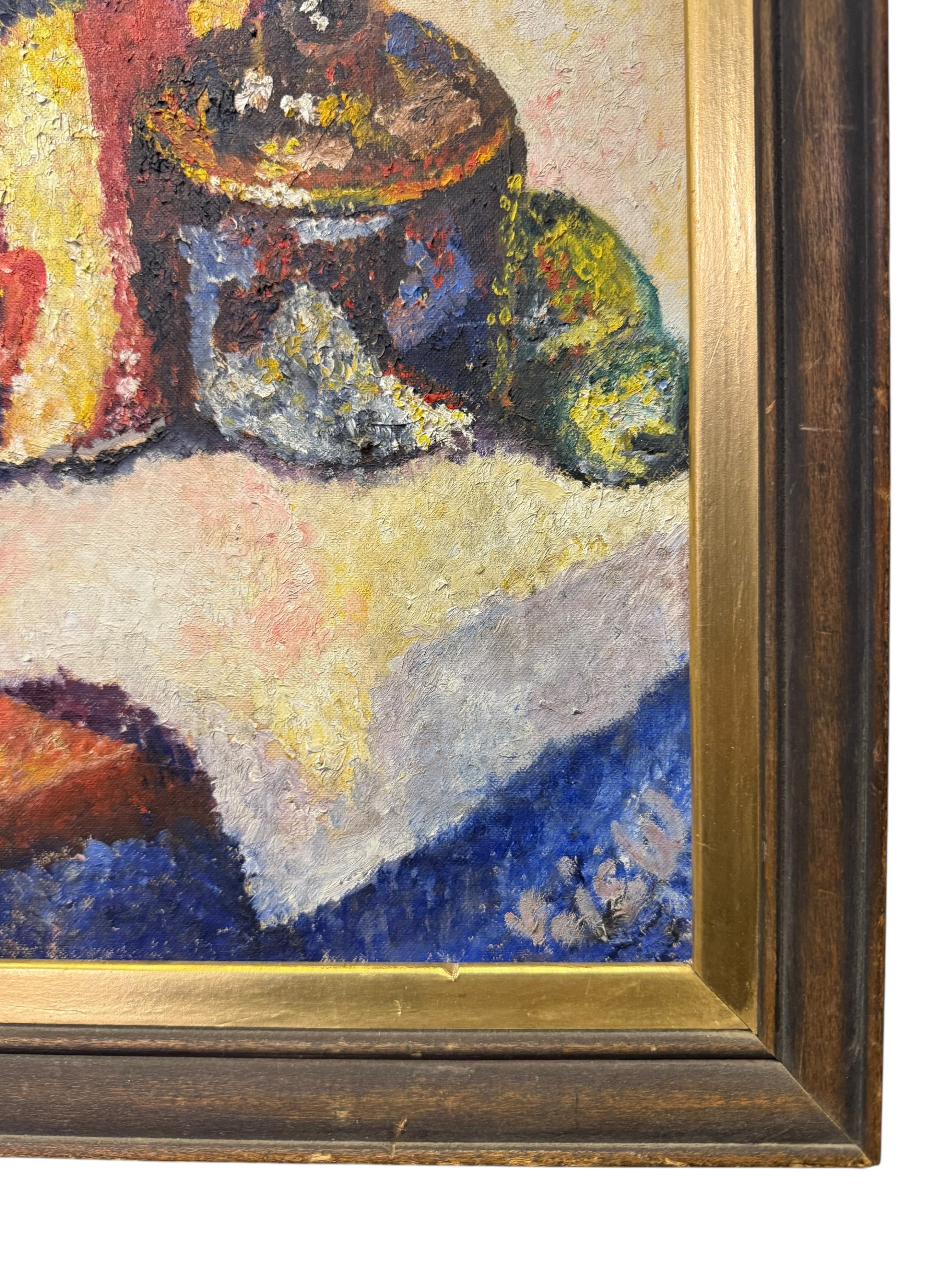 A Continental Impressionist Oil On board Still Life Painting