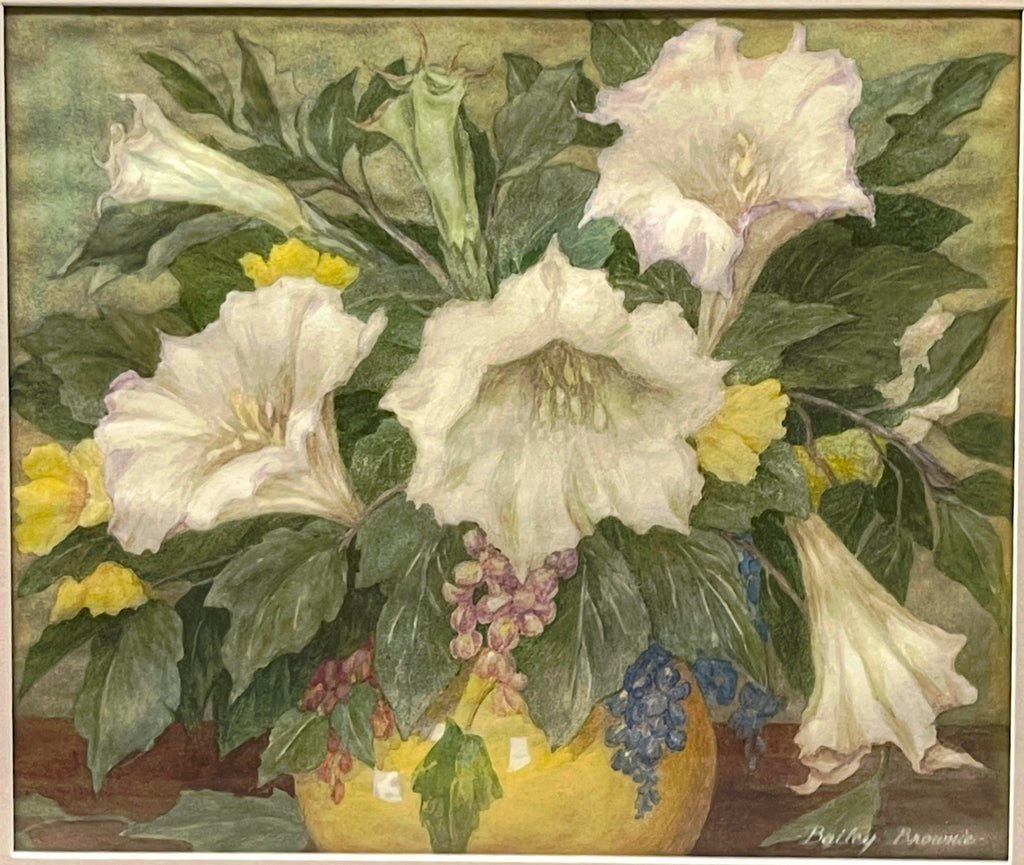 A Watercolor Still Life Bouquet Painting on Paper By Bailey Brownie