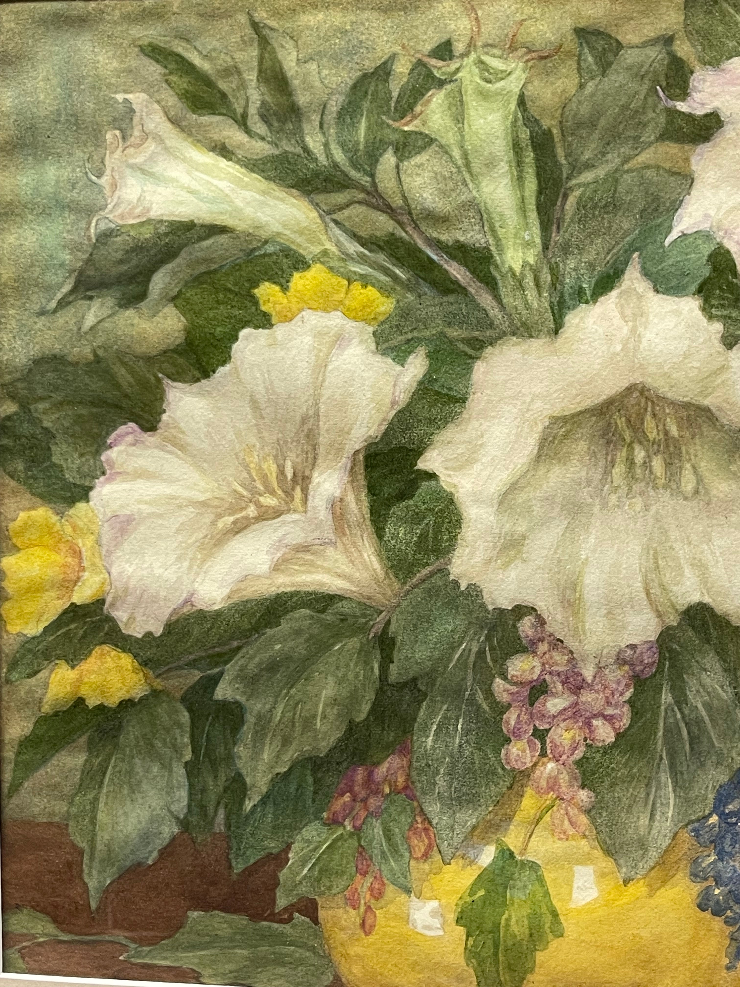 A Watercolor Still Life Bouquet Painting on Paper By Bailey Brownie