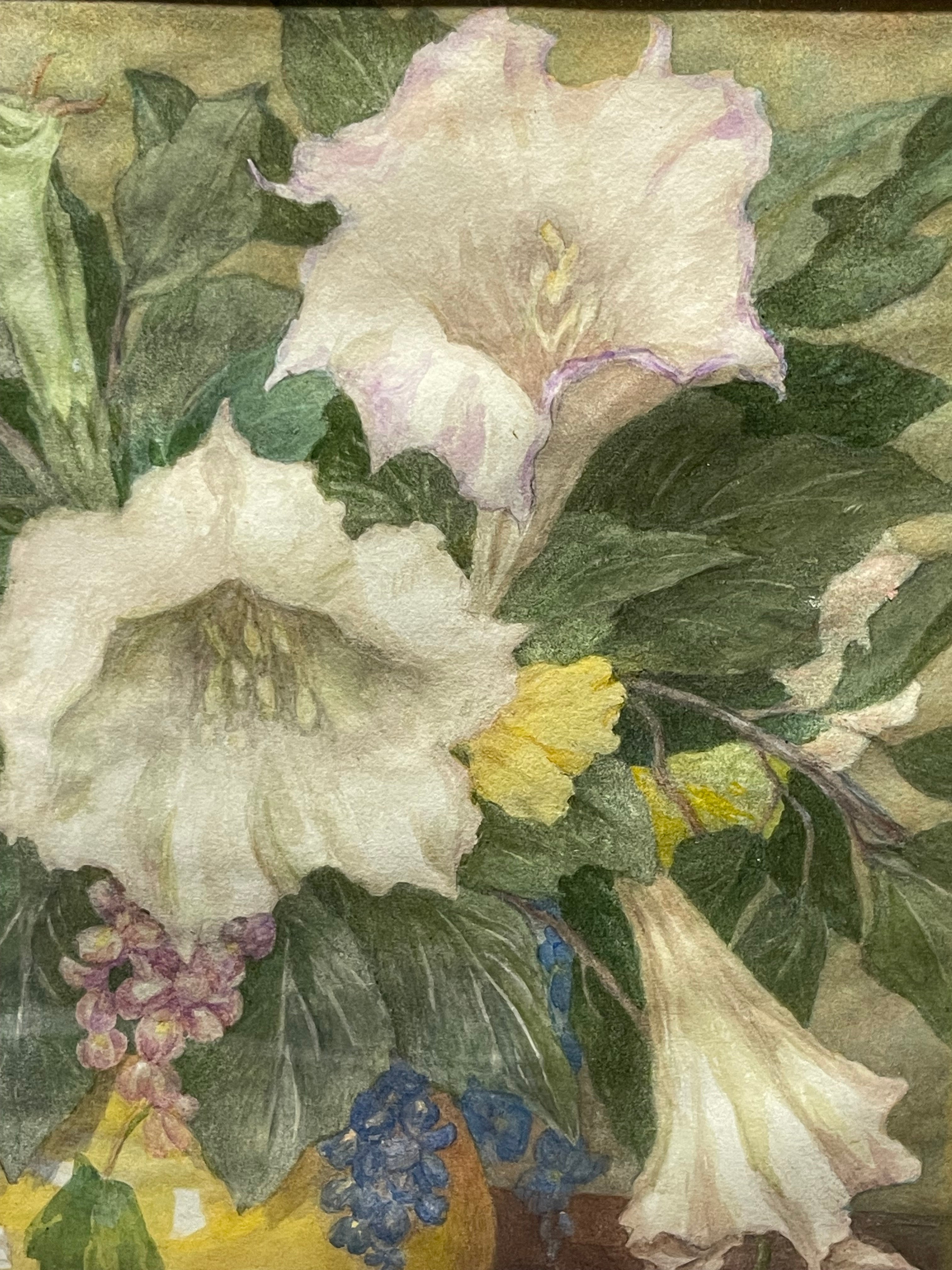 A Watercolor Still Life Bouquet Painting on Paper By Bailey Brownie