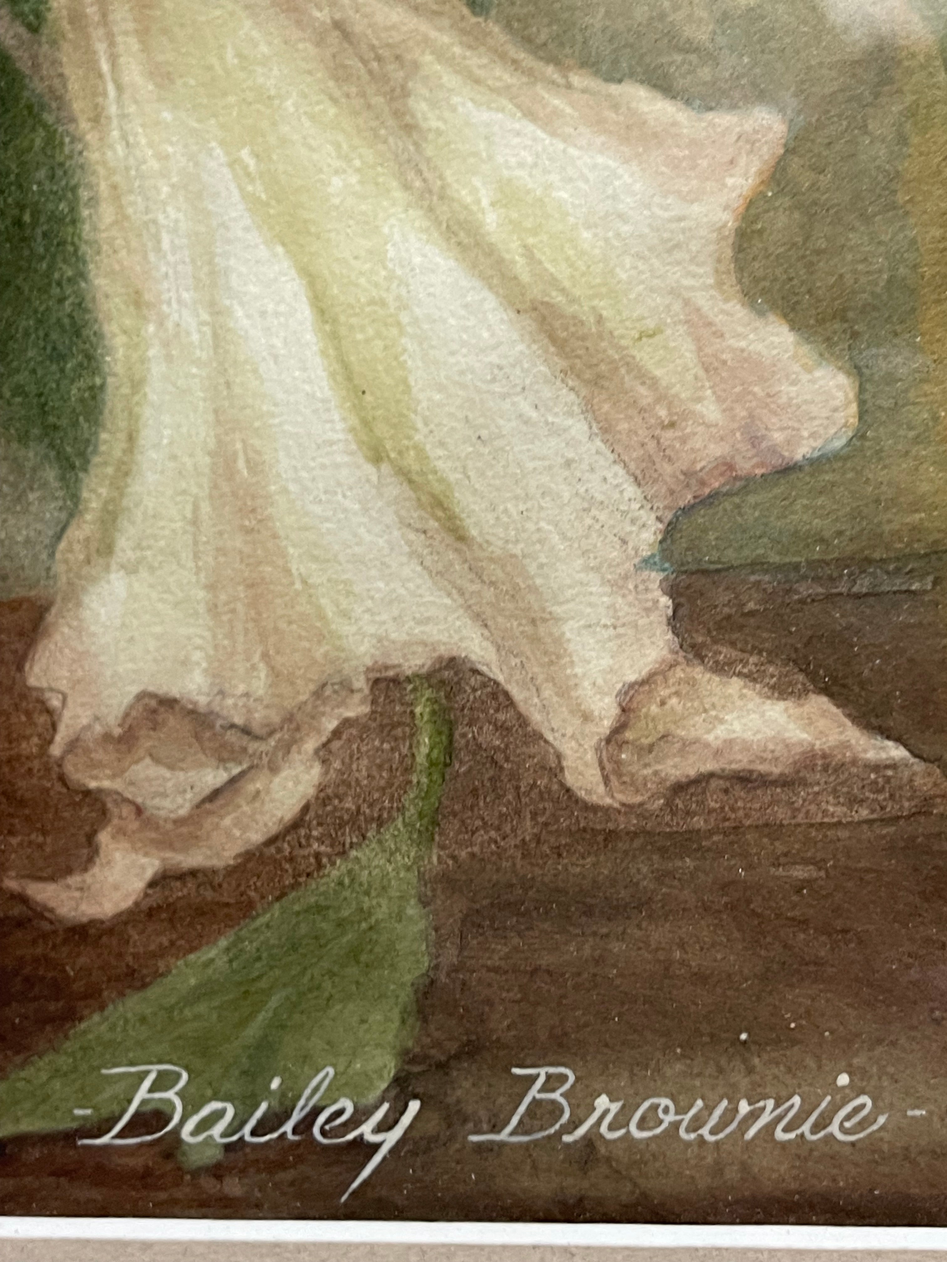 A Watercolor Still Life Bouquet Painting on Paper By Bailey Brownie