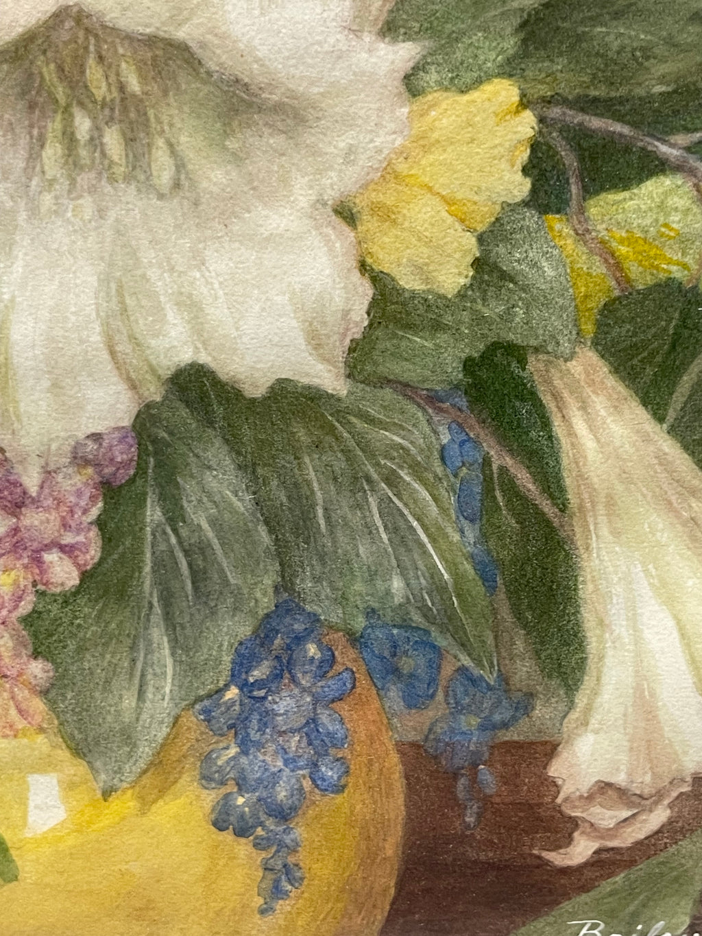 A Watercolor Still Life Bouquet Painting on Paper By Bailey Brownie
