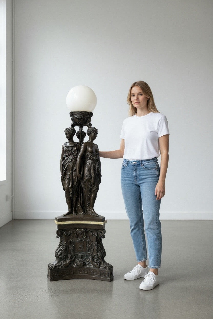 A Palatial French Patinated Bronze Sculpture Of the Three Graces