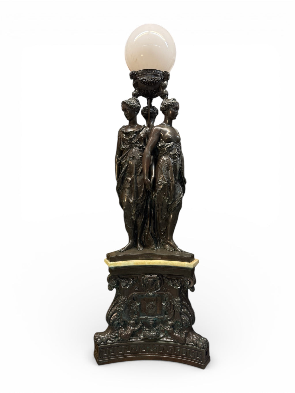 A Palatial French Patinated Bronze Sculpture Of the Three Graces