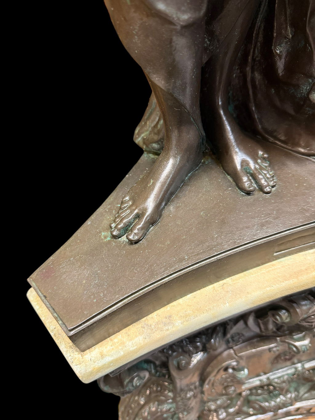 A Palatial French Patinated Bronze Sculpture Of the Three Graces