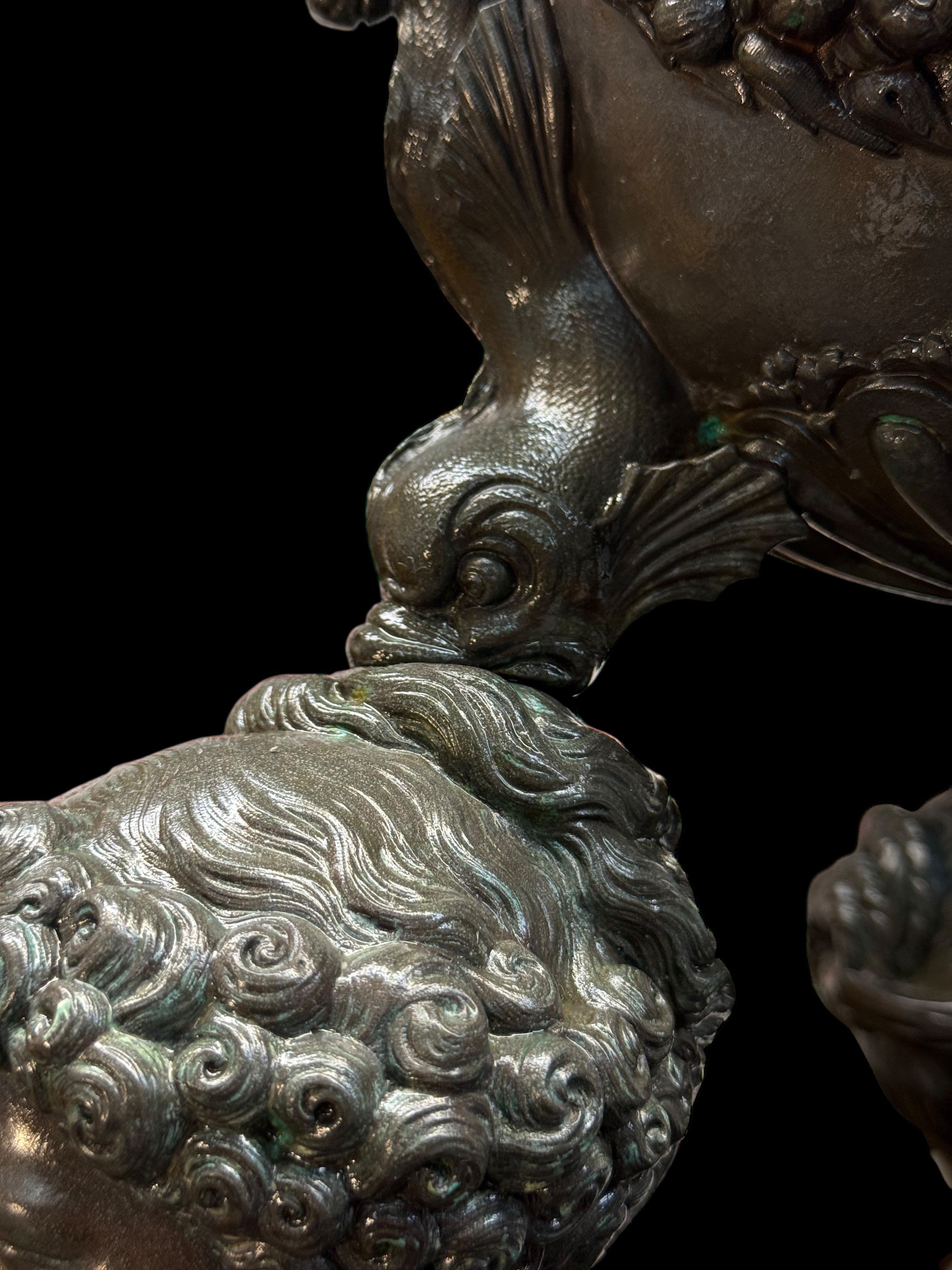 A Palatial French Patinated Bronze Sculpture Of the Three Graces