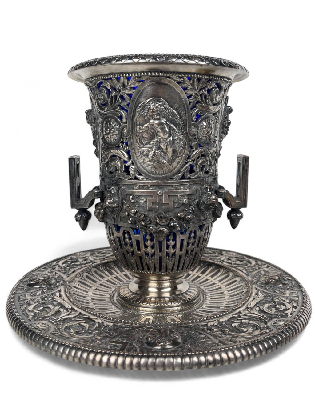 A Pair of 19th Century French Barbedienne Gilt & Silvered Vases