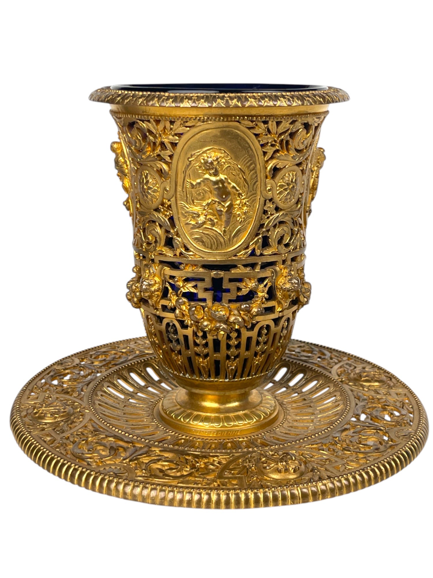 A Pair of 19th Century French Barbedienne Gilt & Silvered Vases