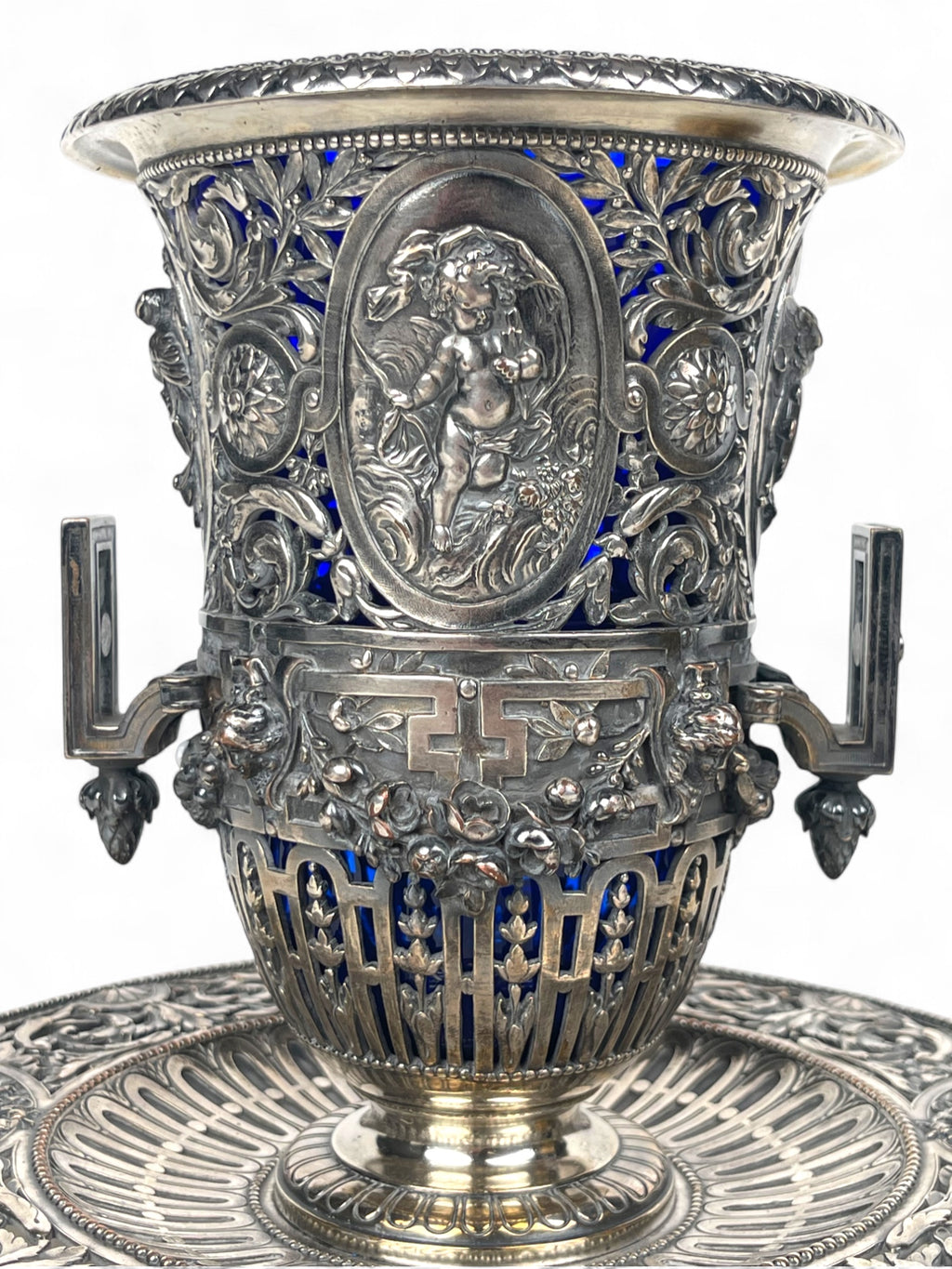 A Pair of 19th Century French Barbedienne Gilt & Silvered Vases