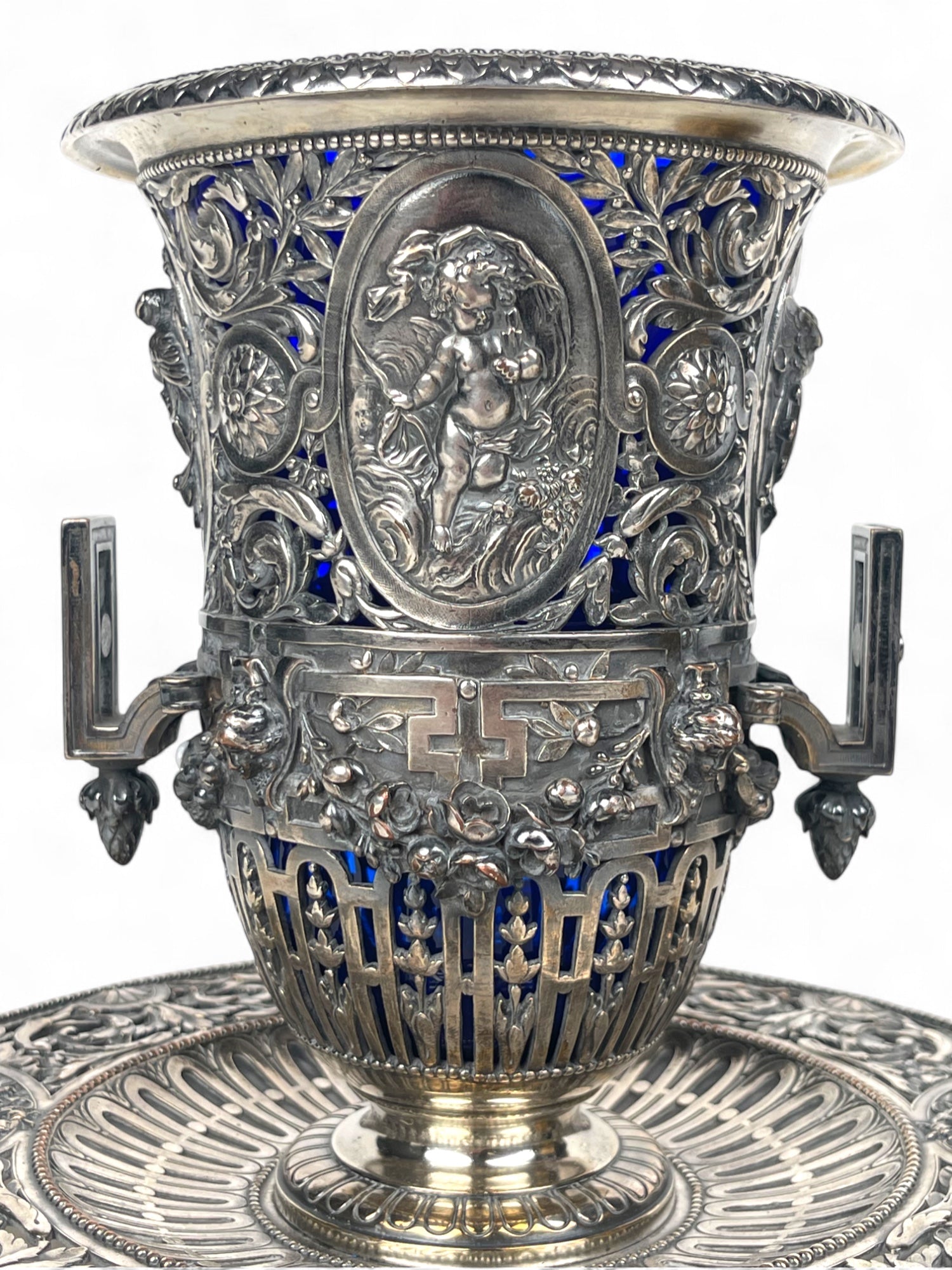 A Pair of 19th Century French Barbedienne Gilt & Silvered Vases