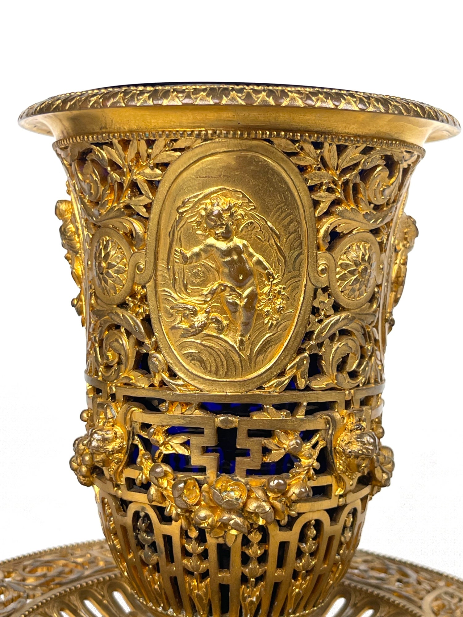 A Pair of 19th Century French Barbedienne Gilt & Silvered Vases