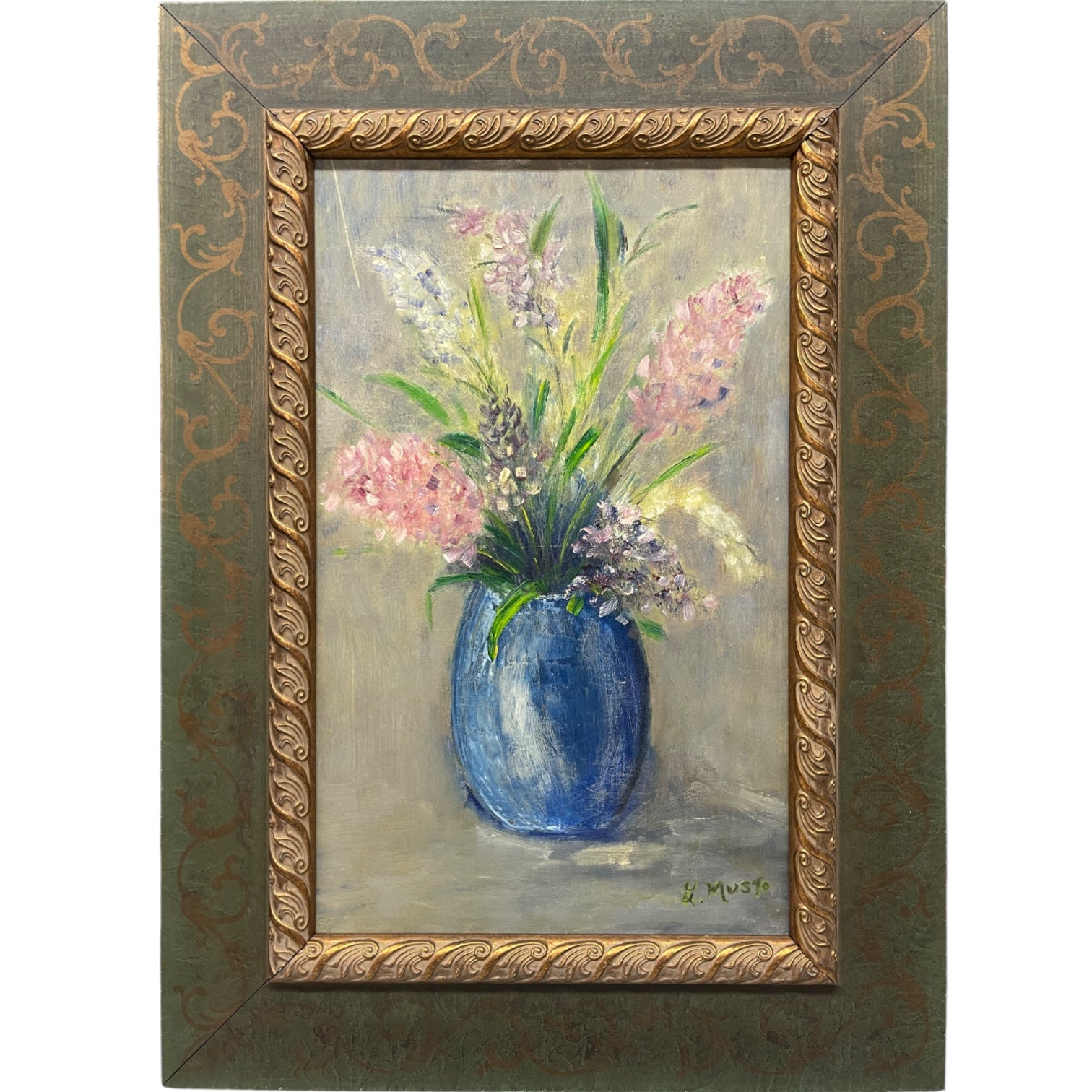 An Oil on Canvas Painting of a Bouquet (By George Musto, 20th Century)