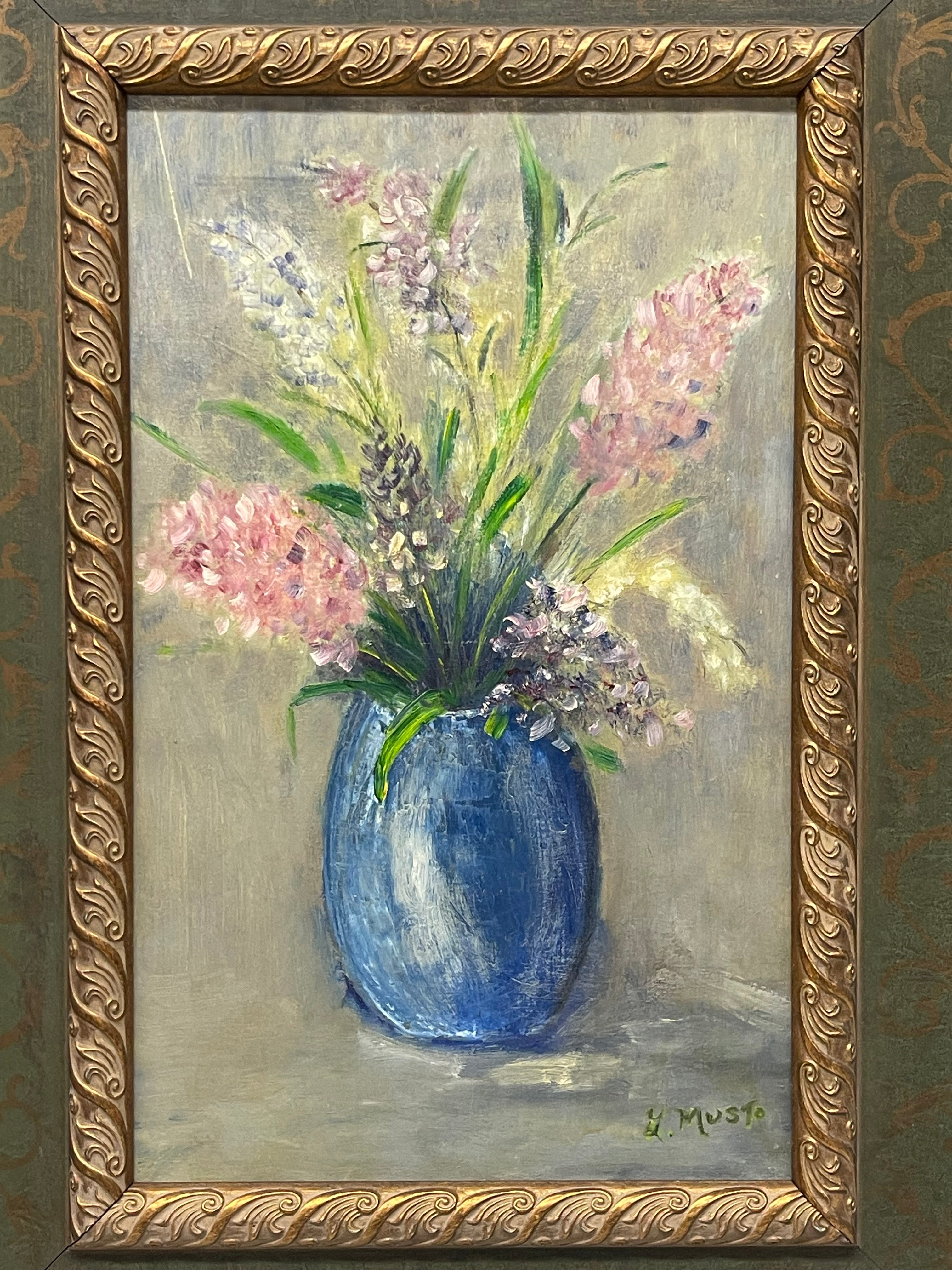 An Oil on Canvas Painting of a Bouquet (By George Musto, 20th Century)