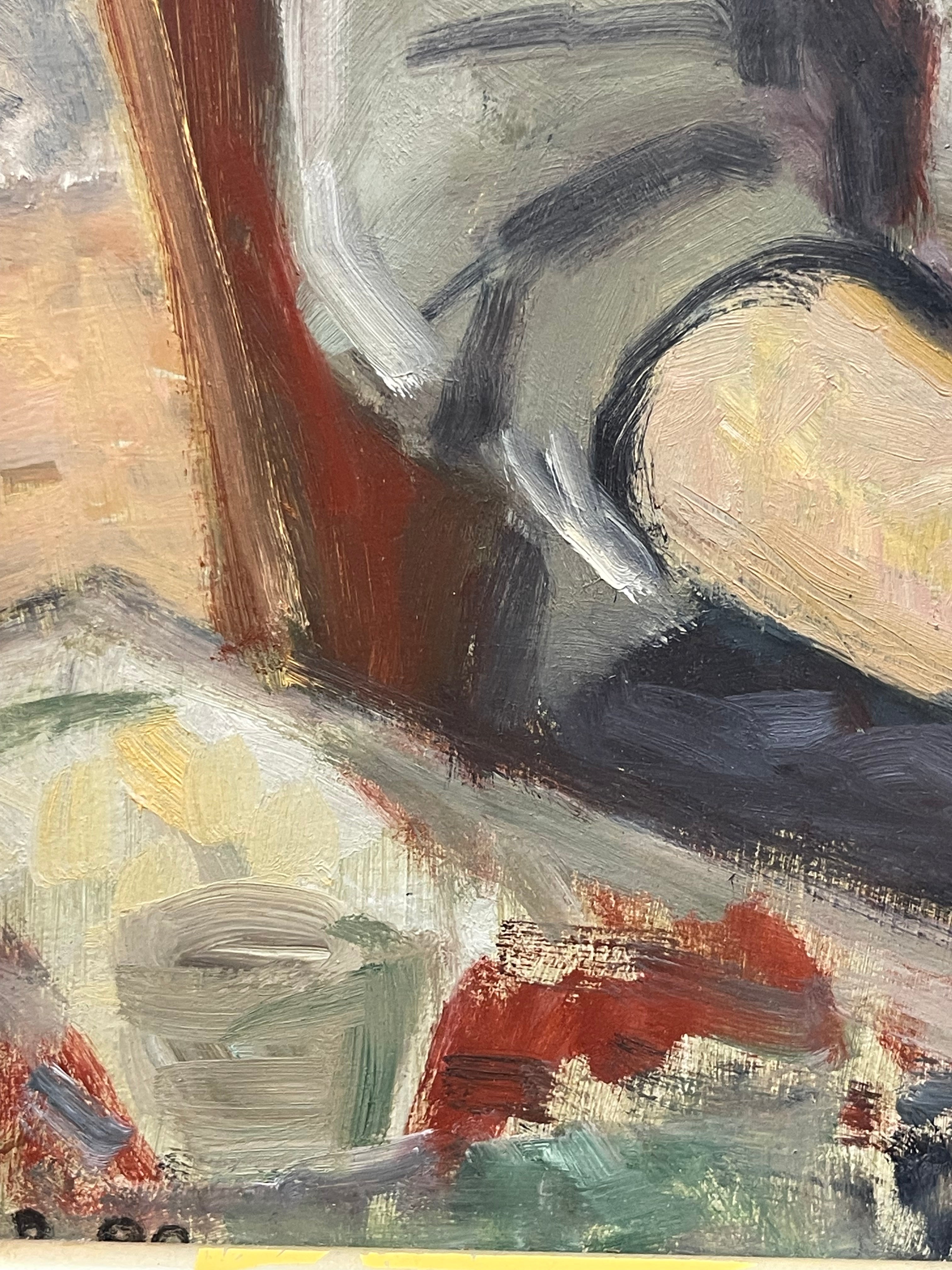 An Impressionist Oil on Canvas Painting of a Seated Woman