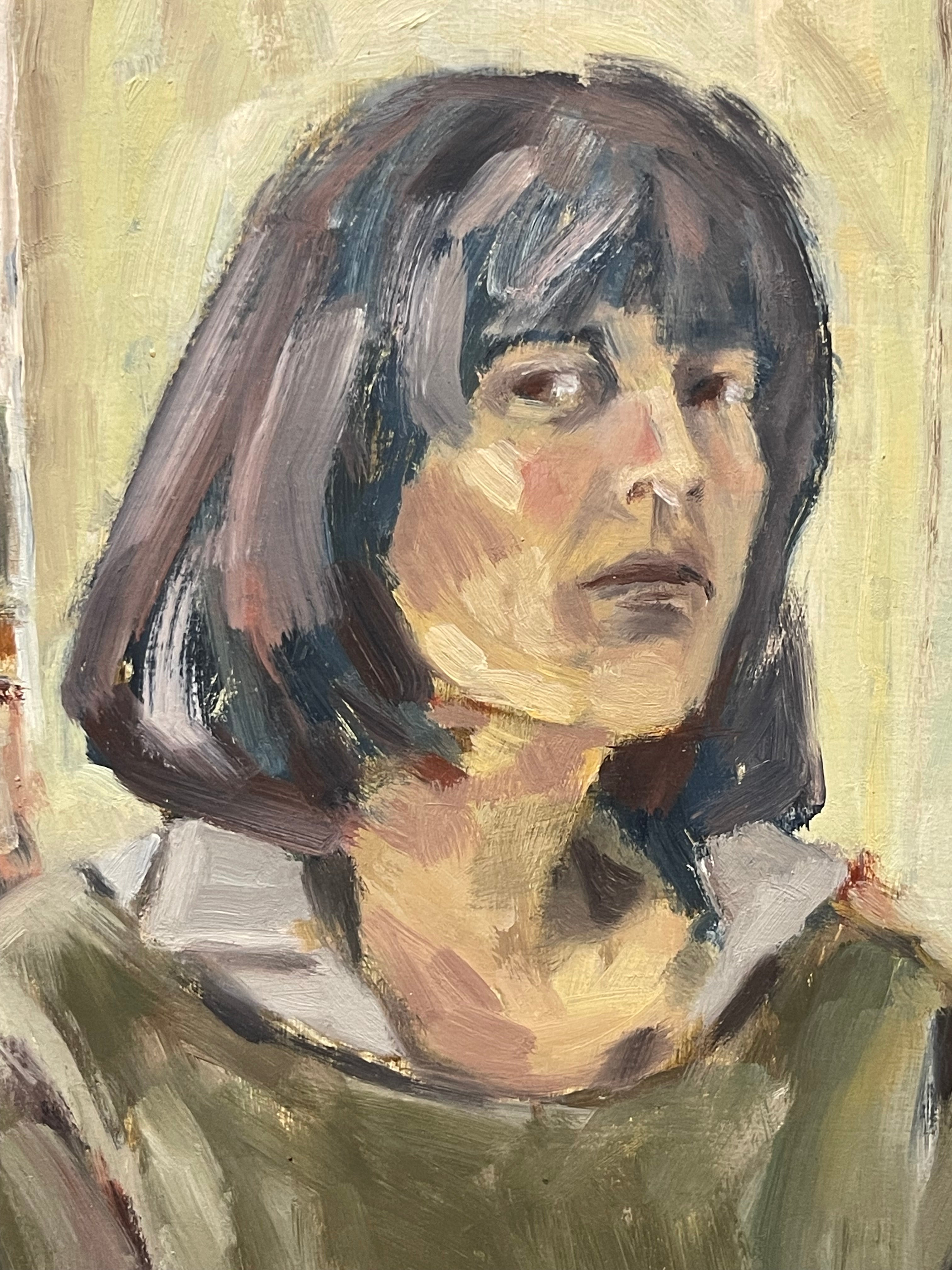 An Impressionist Oil on Canvas Painting of a Seated Woman