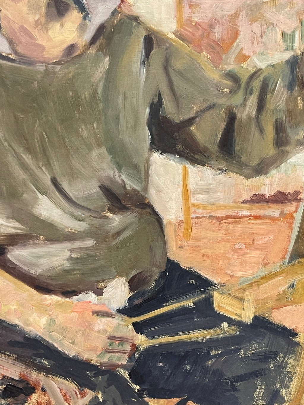 An Impressionist Oil on Canvas Painting of a Seated Woman