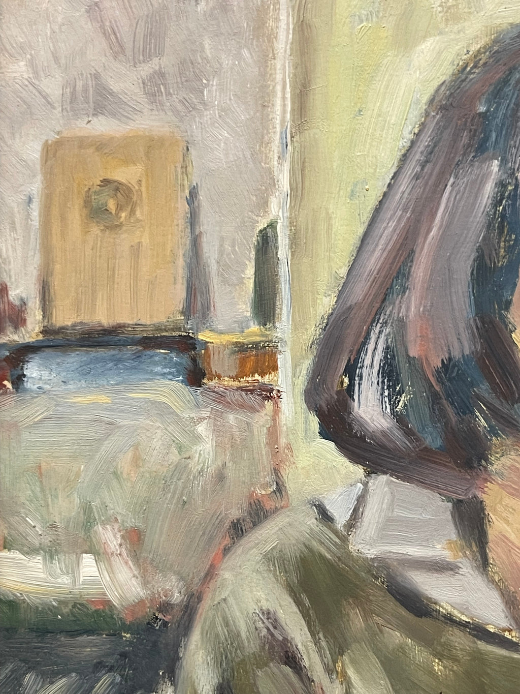 An Impressionist Oil on Canvas Painting of a Seated Woman