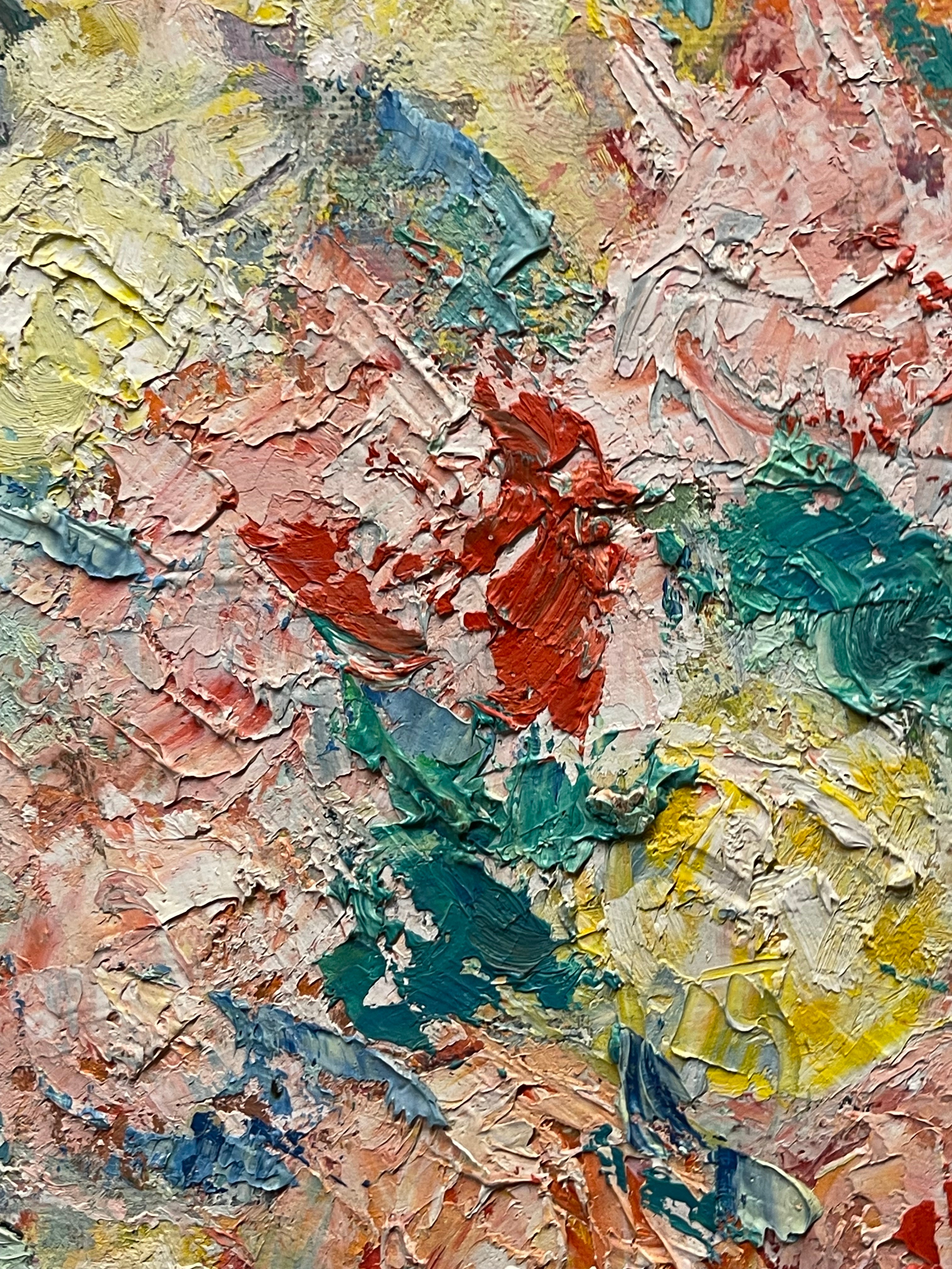 An Impressionist Oil on Board Bouquet Painting By Dimitri Romanovsky