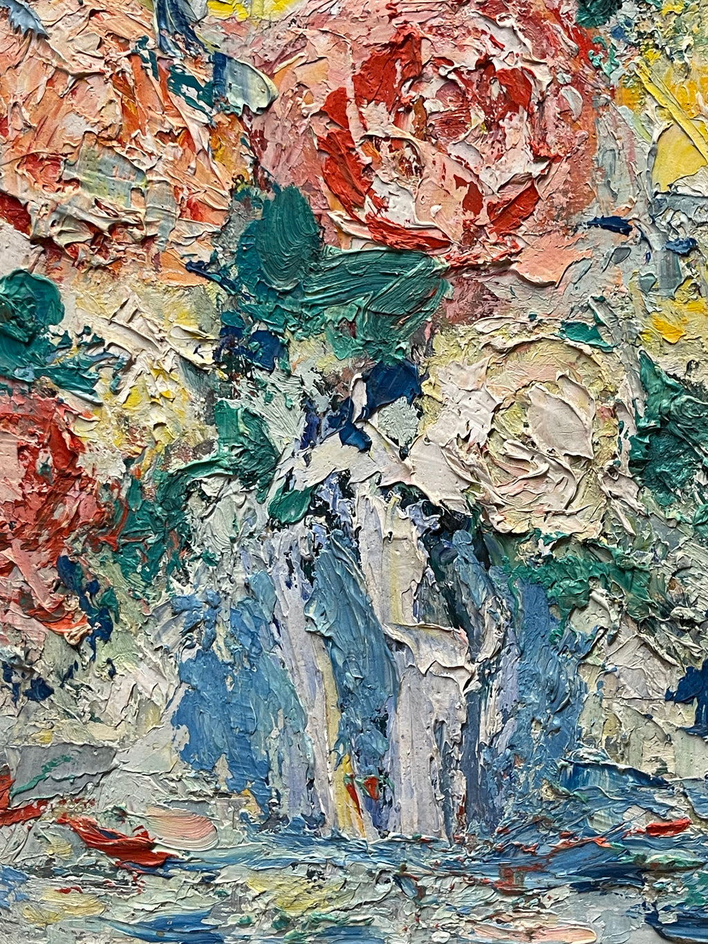 An Impressionist Oil on Board Bouquet Painting By Dimitri Romanovsky