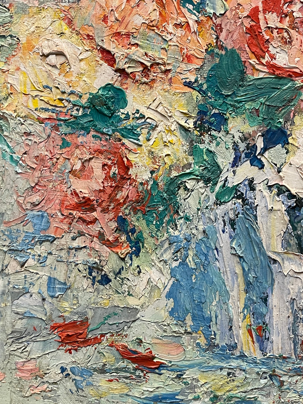 An Impressionist Oil on Board Bouquet Painting By Dimitri Romanovsky