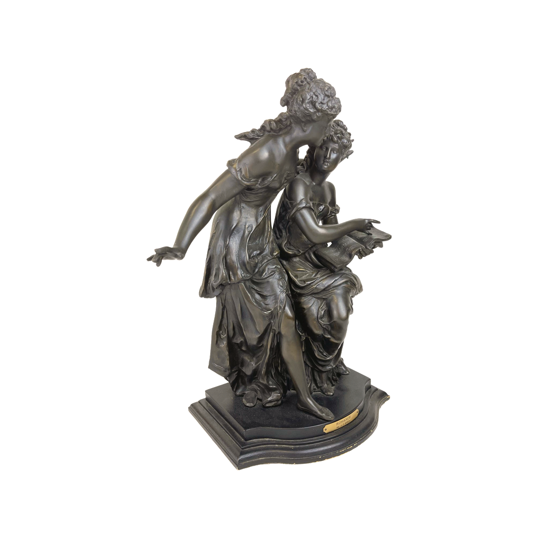 Patinated Bronze Group Mounted Wooden Base