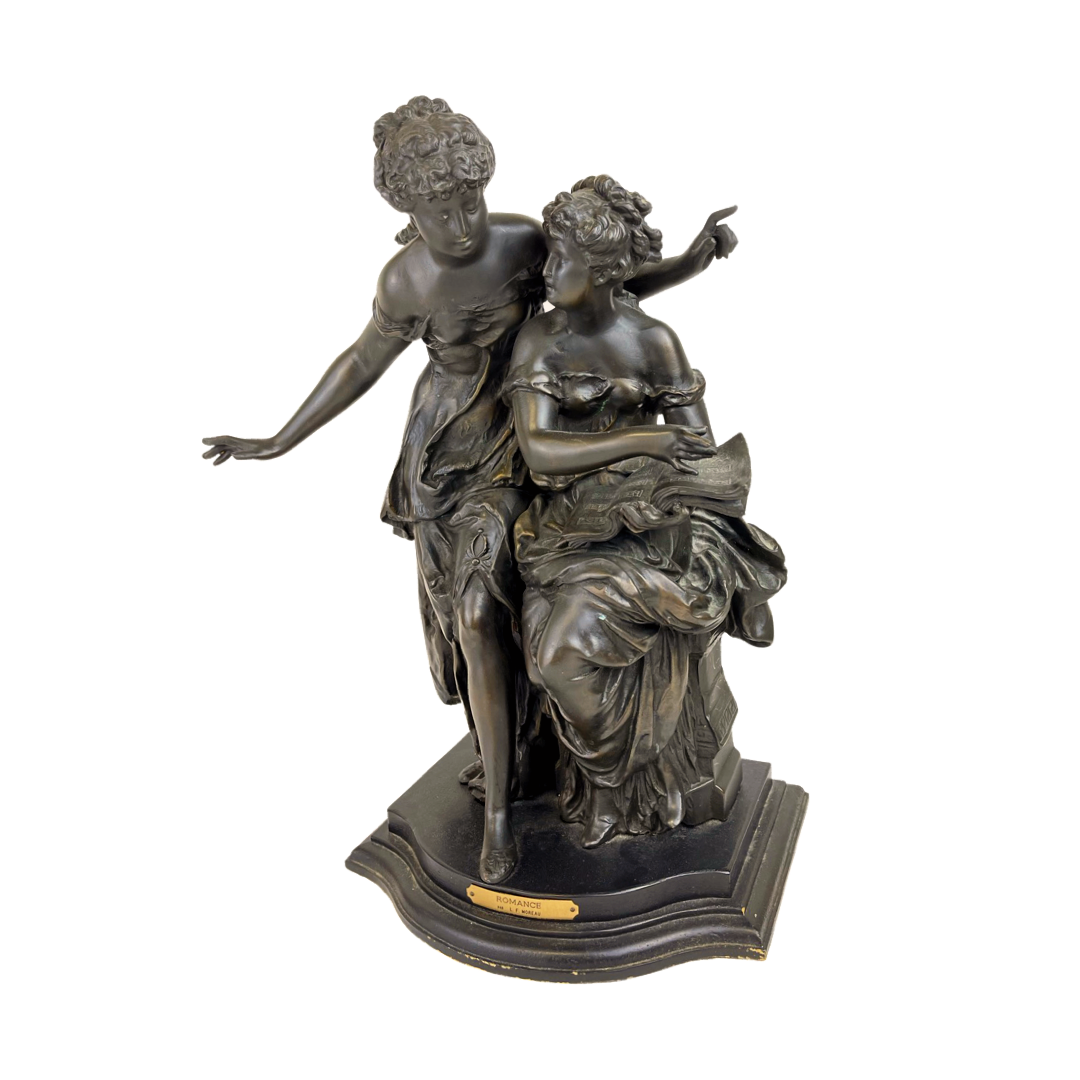 Patinated Bronze Group Mounted Wooden Base