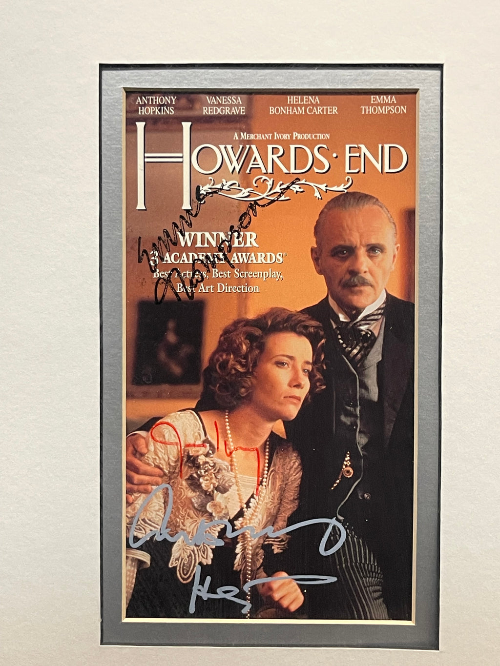 Howards End (1992) Signed Poster By Emma Thompson, Anthony Hopkins, & Ismail Mer