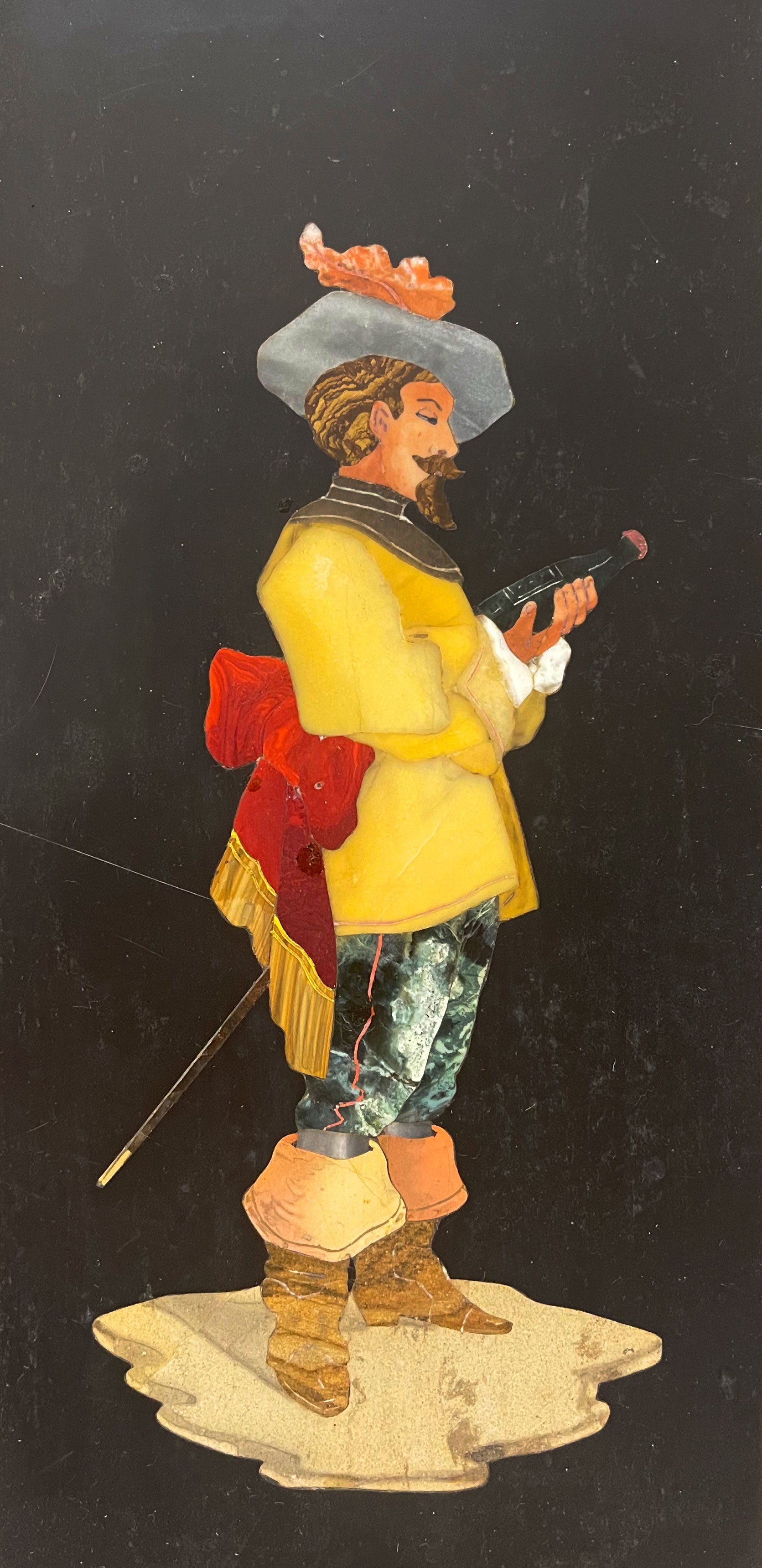 19th Century Italian Pietra Dura Plaque, Framed