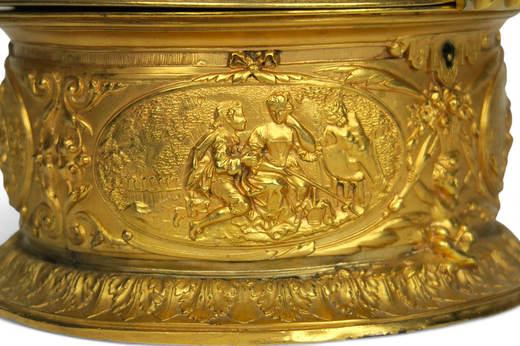 19th Century French Gilt Bronze Hinged Jewelry Box