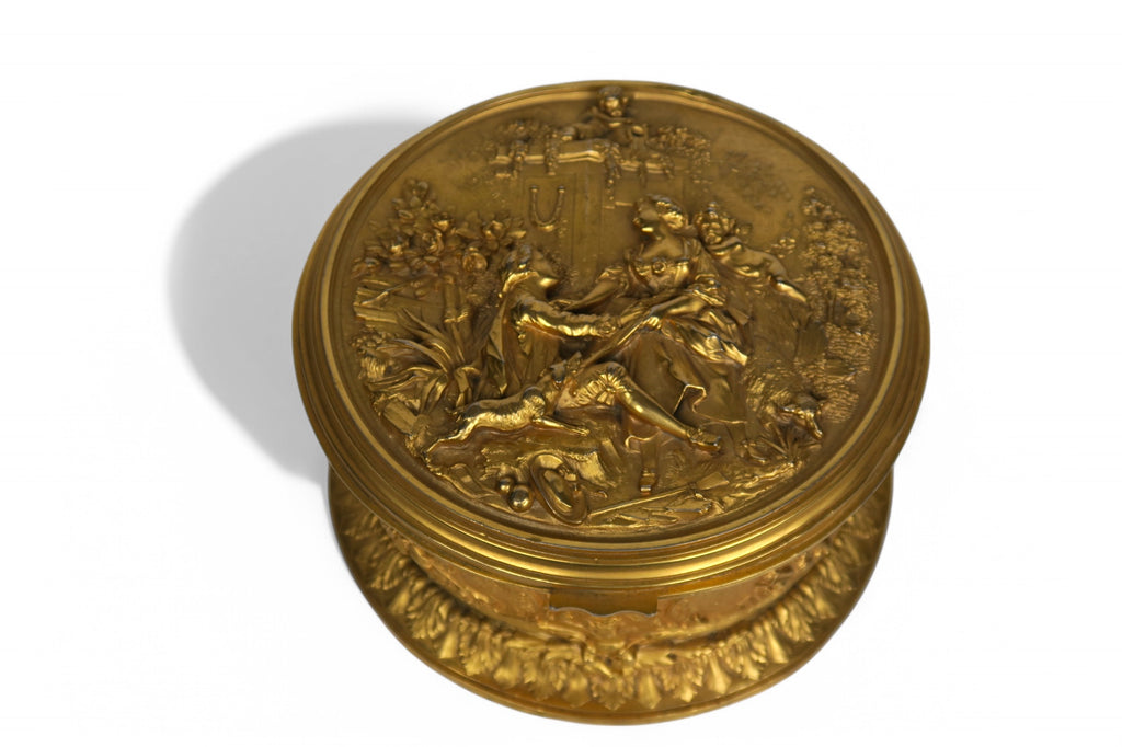 19th Century French Gilt Bronze Hinged Jewelry Box