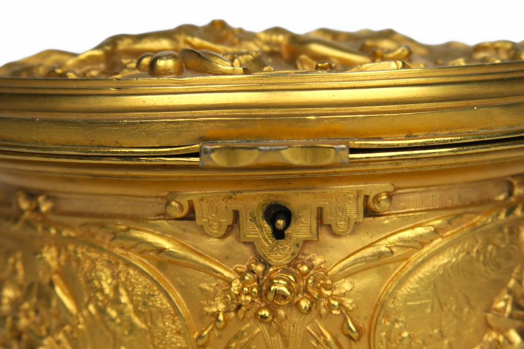 19th Century French Gilt Bronze Hinged Jewelry Box