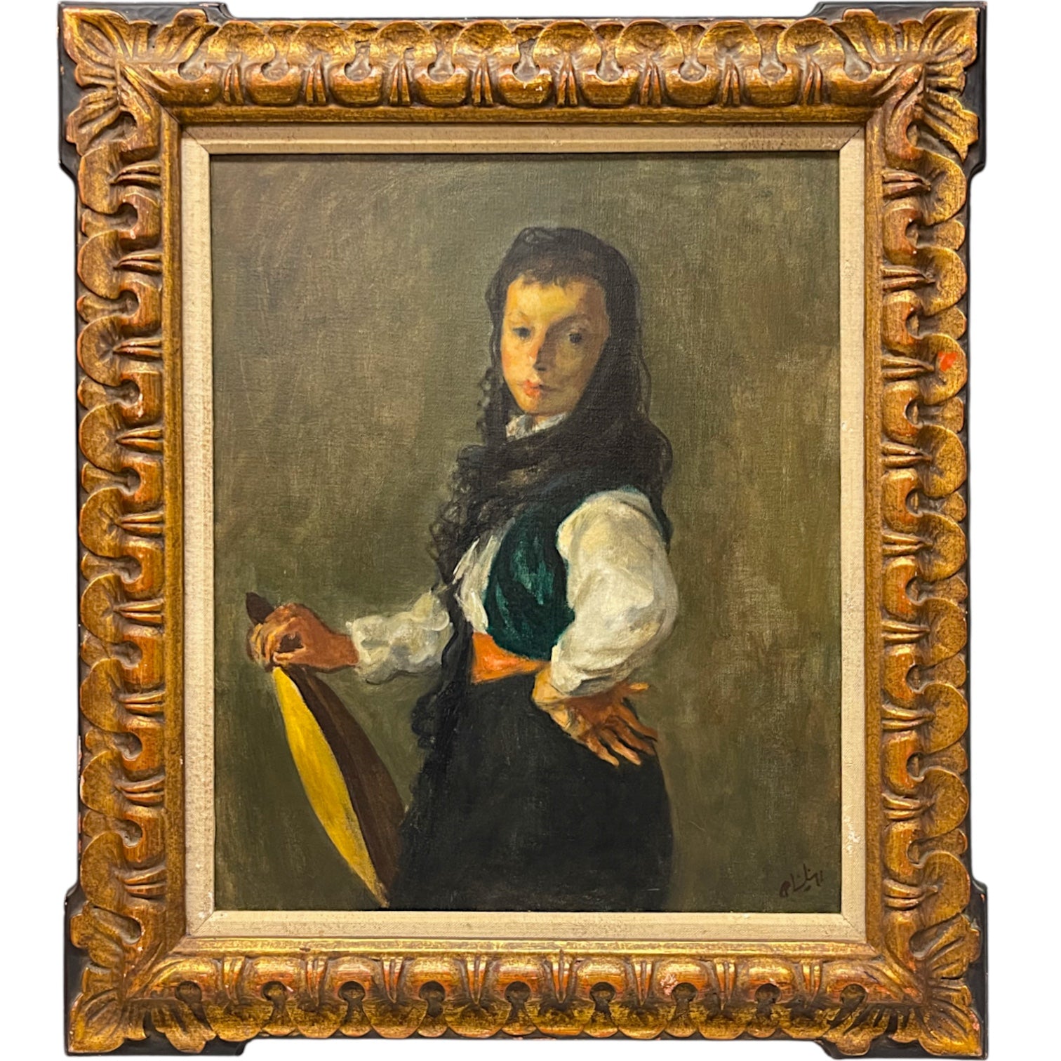 Oil On Canvas Painting The Green Bolero By Robert Philipp