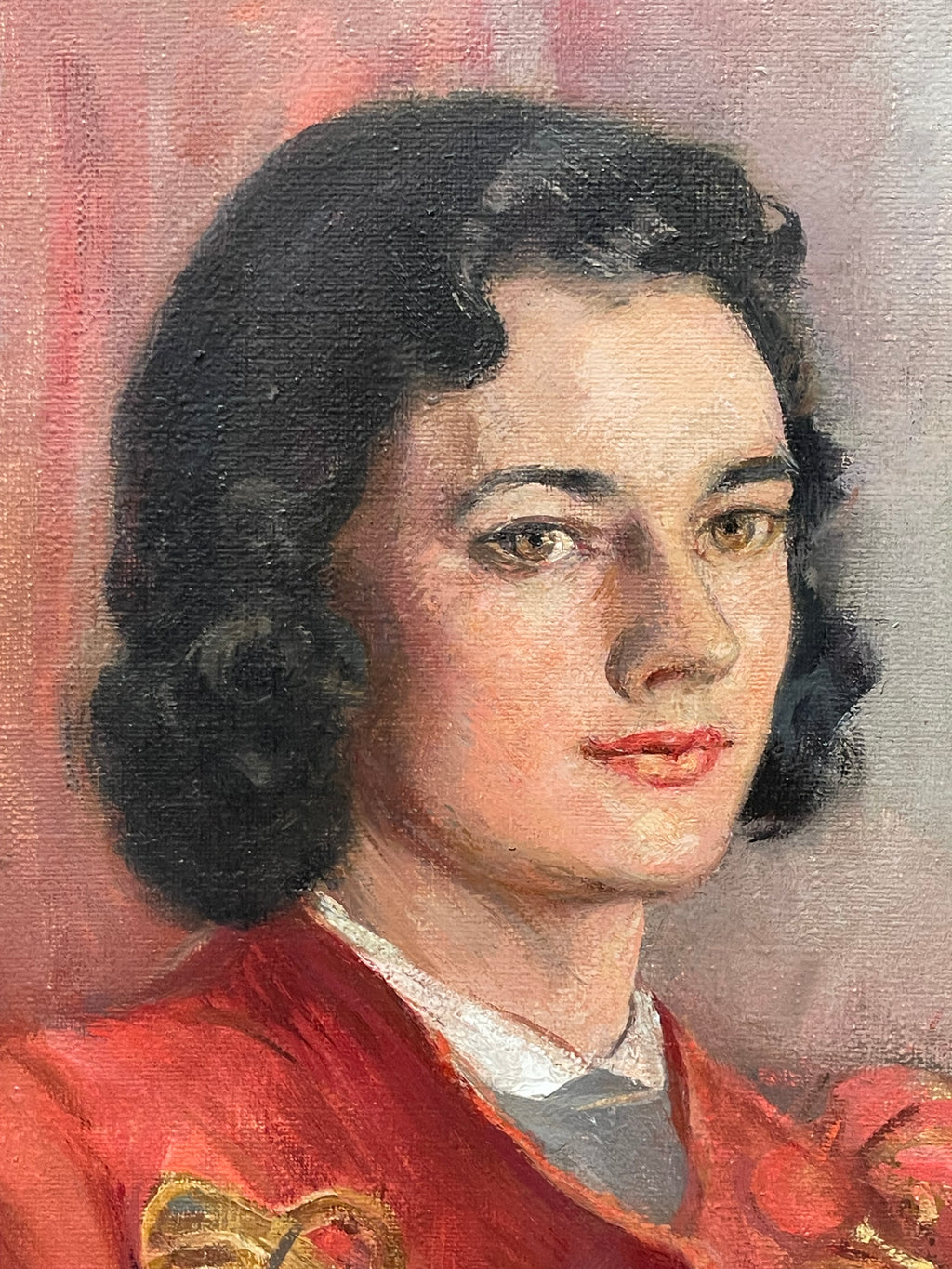 An Oil on Canvas Painting of a Lady’s Portrait