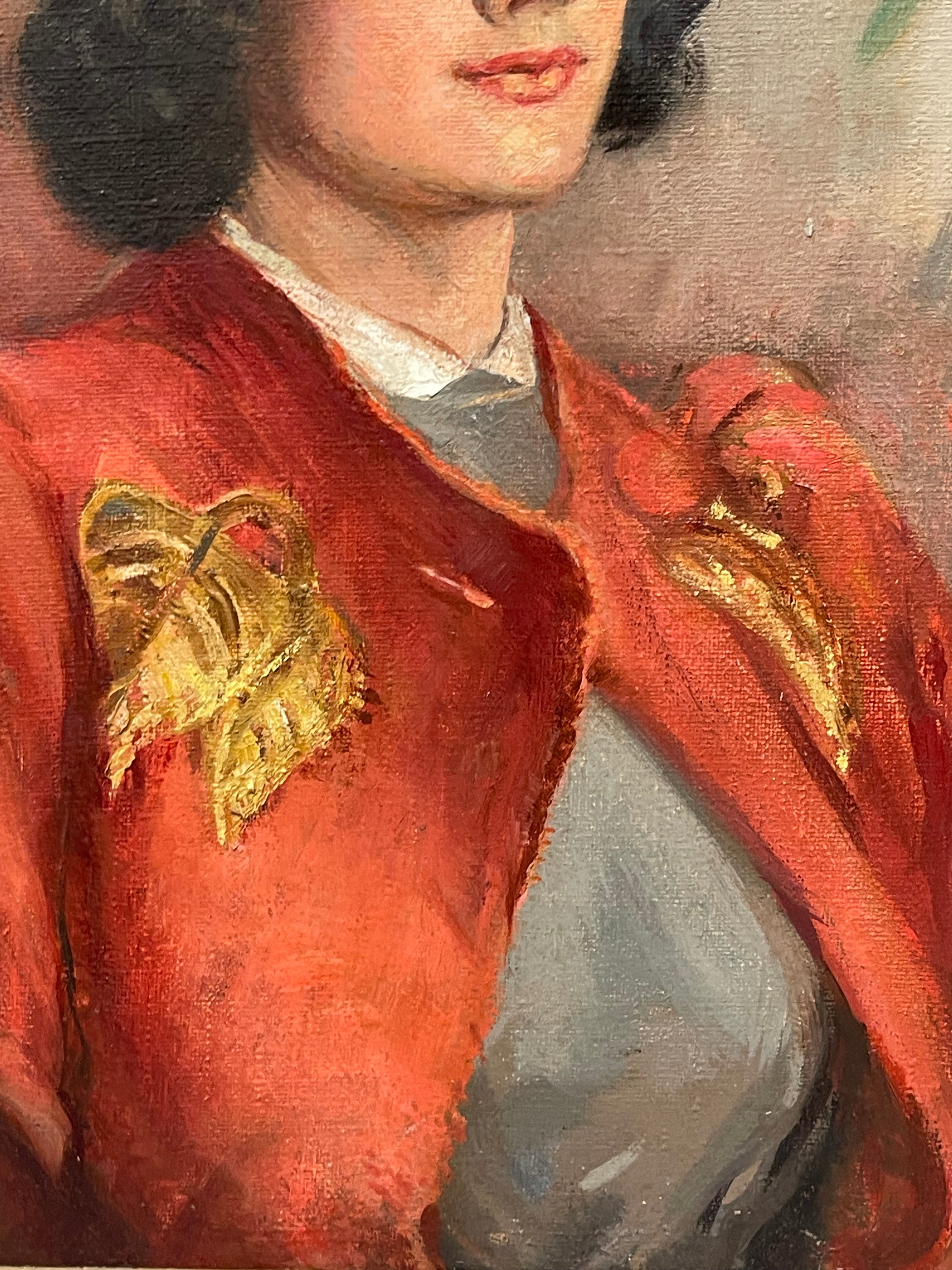 An Oil on Canvas Painting of a Lady’s Portrait
