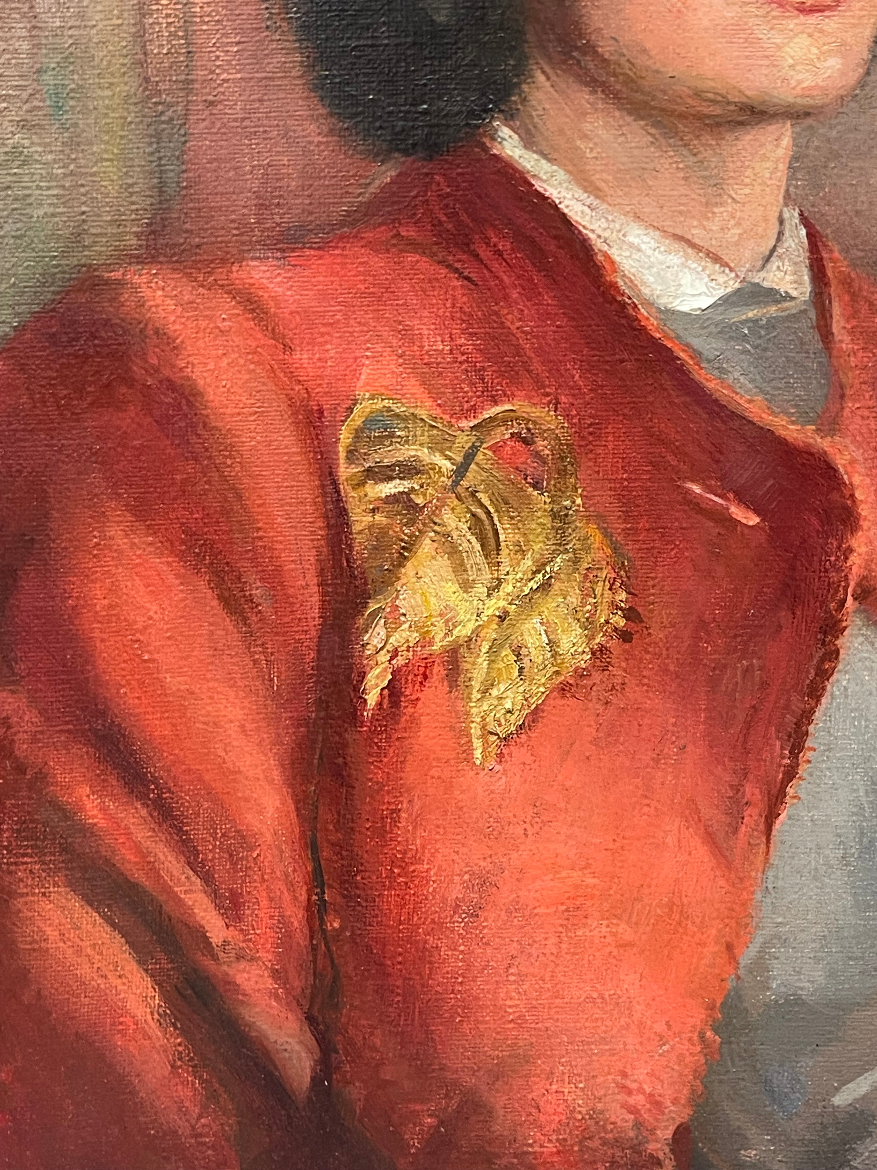 An Oil on Canvas Painting of a Lady’s Portrait