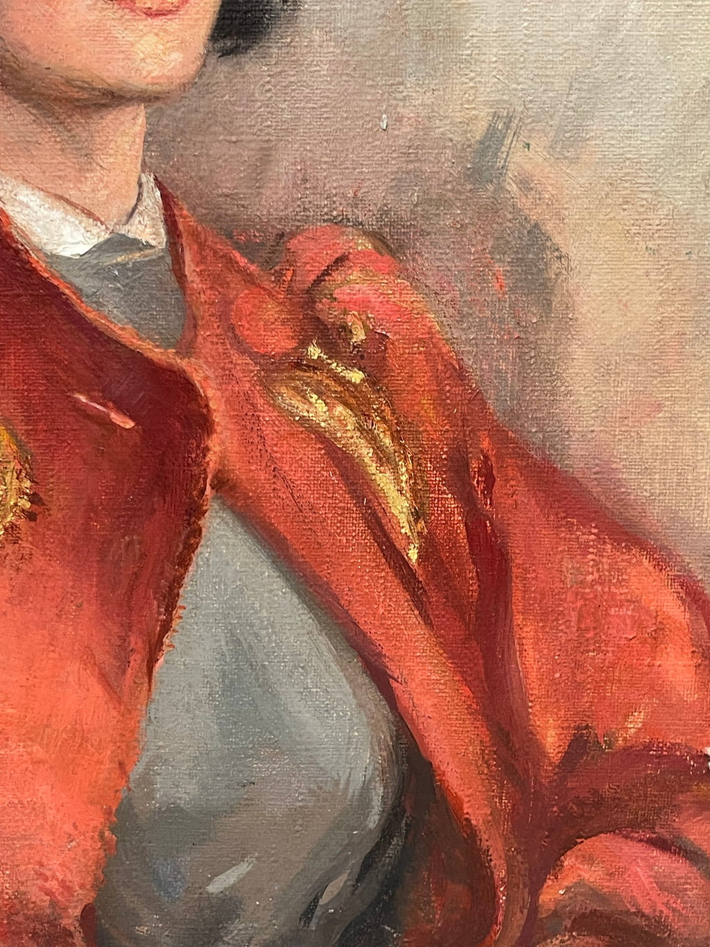 An Oil on Canvas Painting of a Lady’s Portrait