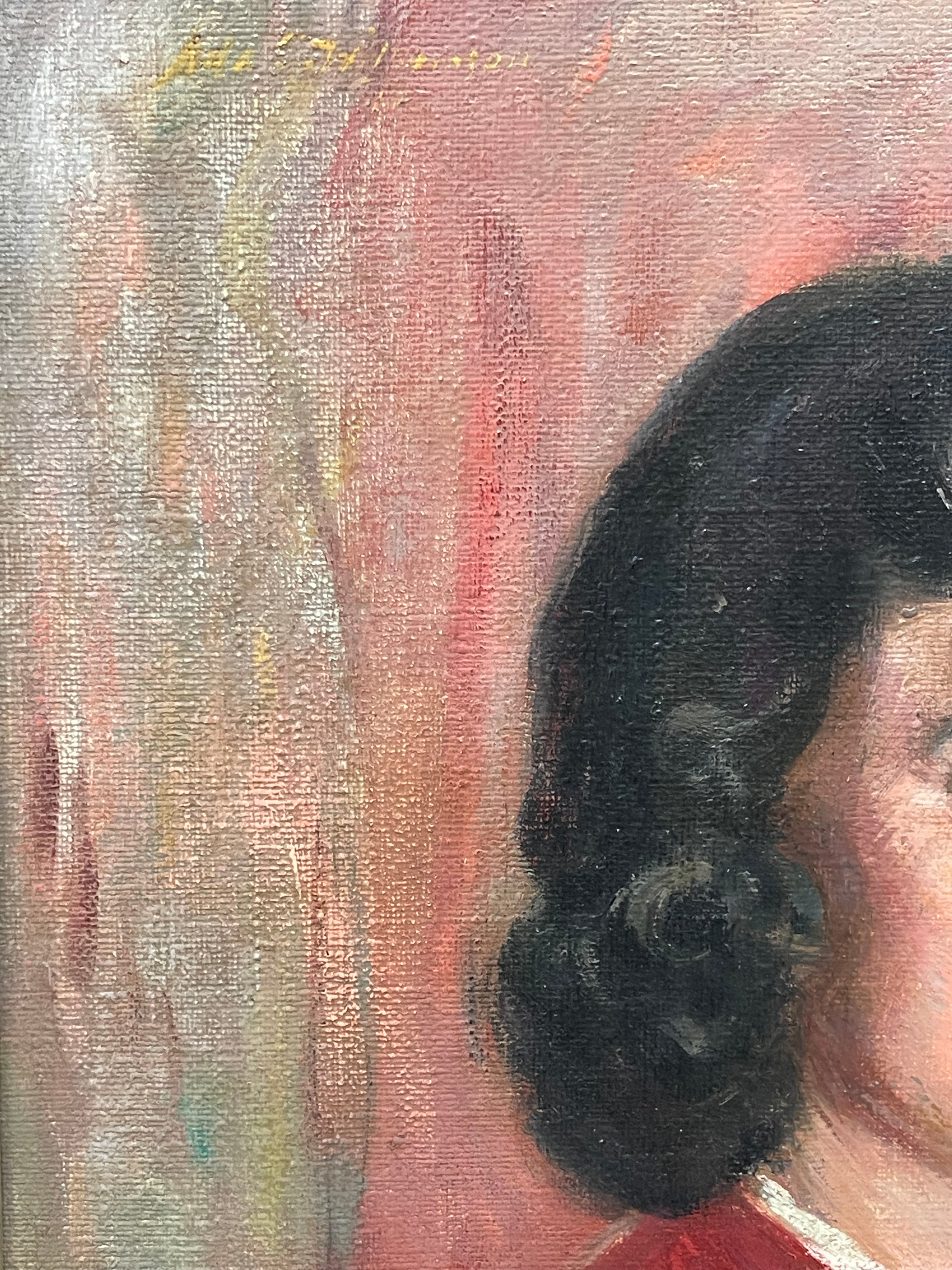 An Oil on Canvas Painting of a Lady’s Portrait