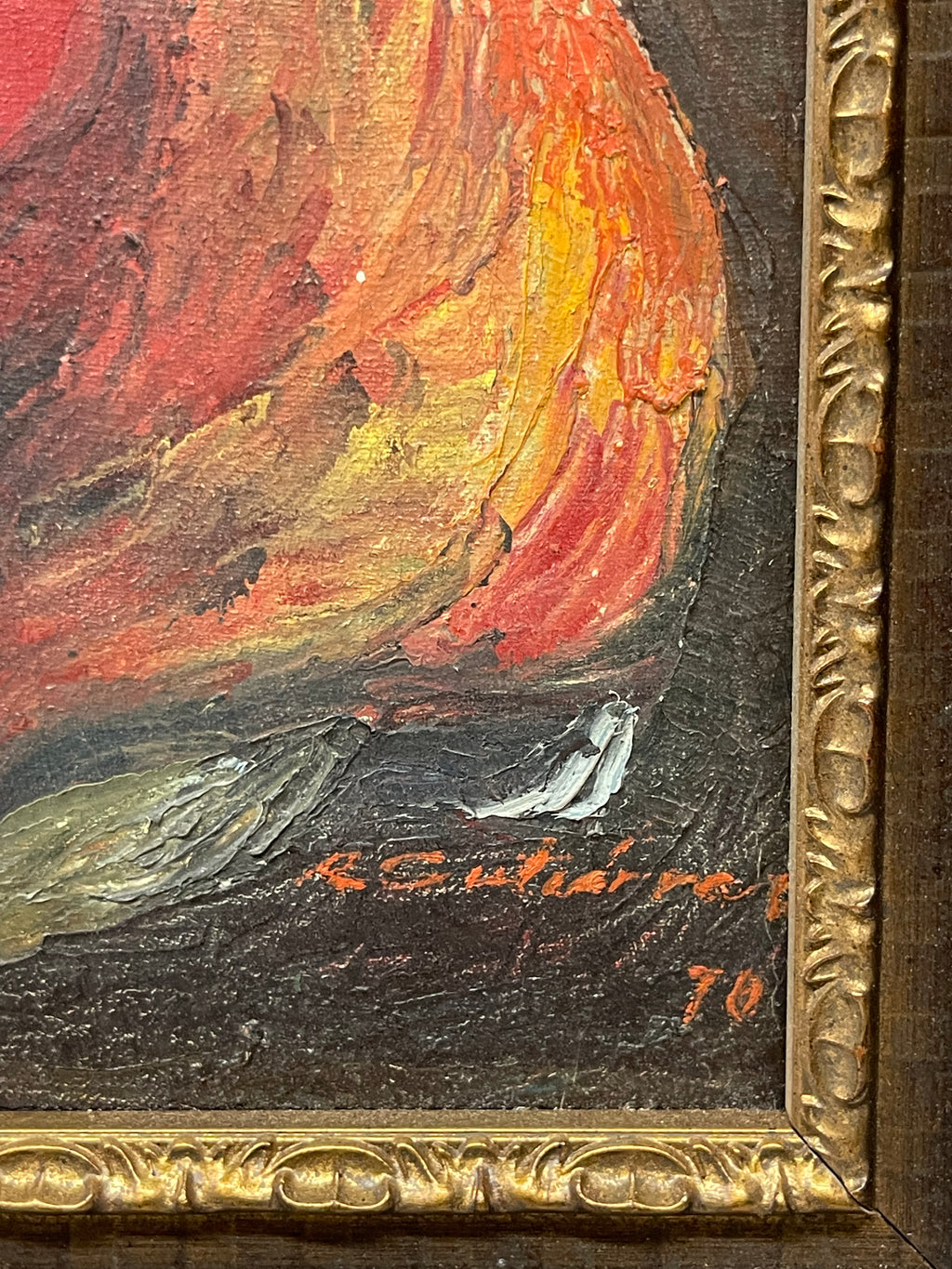 A 20th Century Mexican Oil on Canvas Painting of a Musical Scene, Signed By R. G