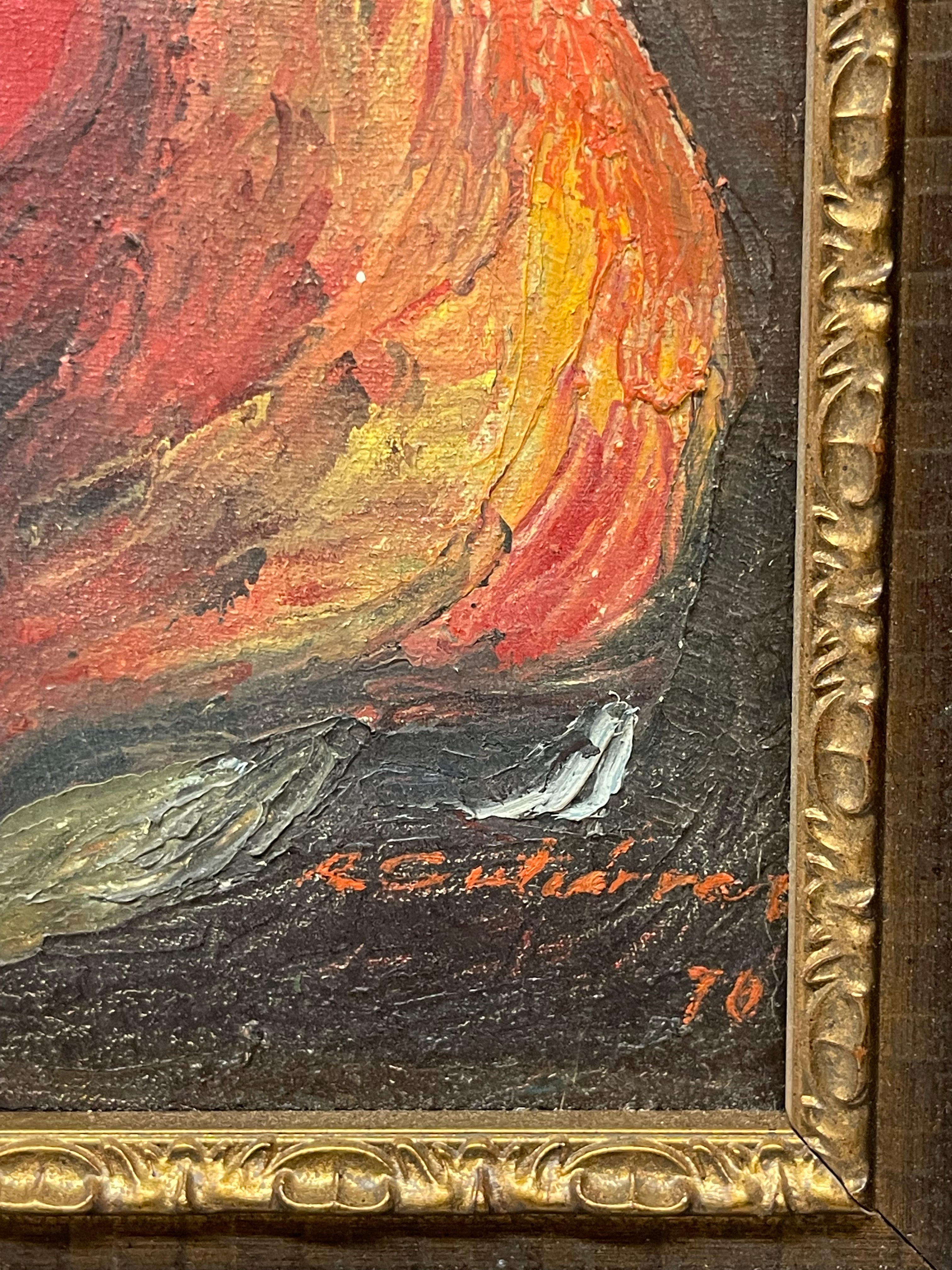 A 20th Century Mexican Oil on Canvas Painting of a Musical Scene, Signed By R. G