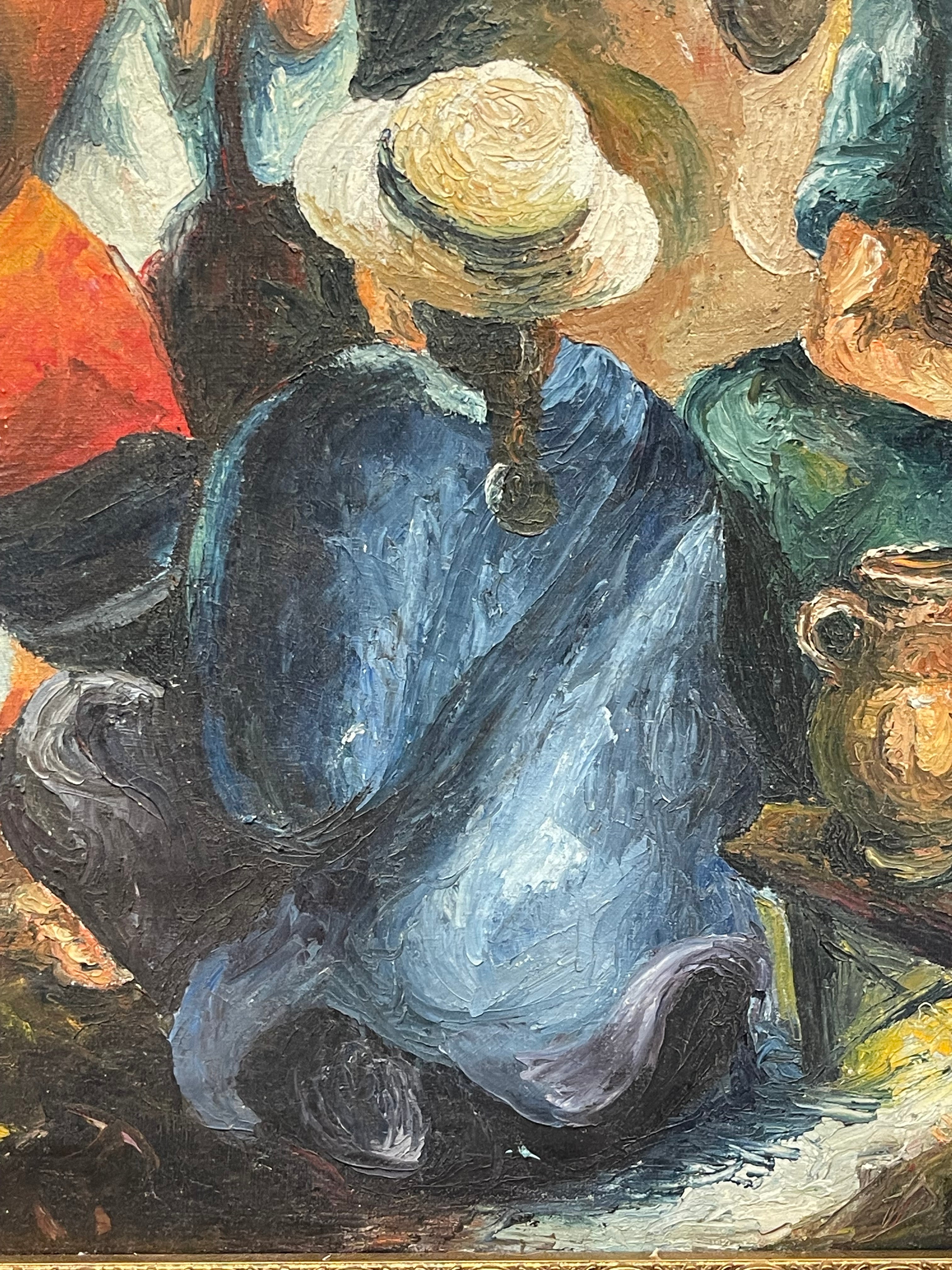 A 20th Century Mexican Oil on Canvas Painting of a Musical Scene, Signed By R. G