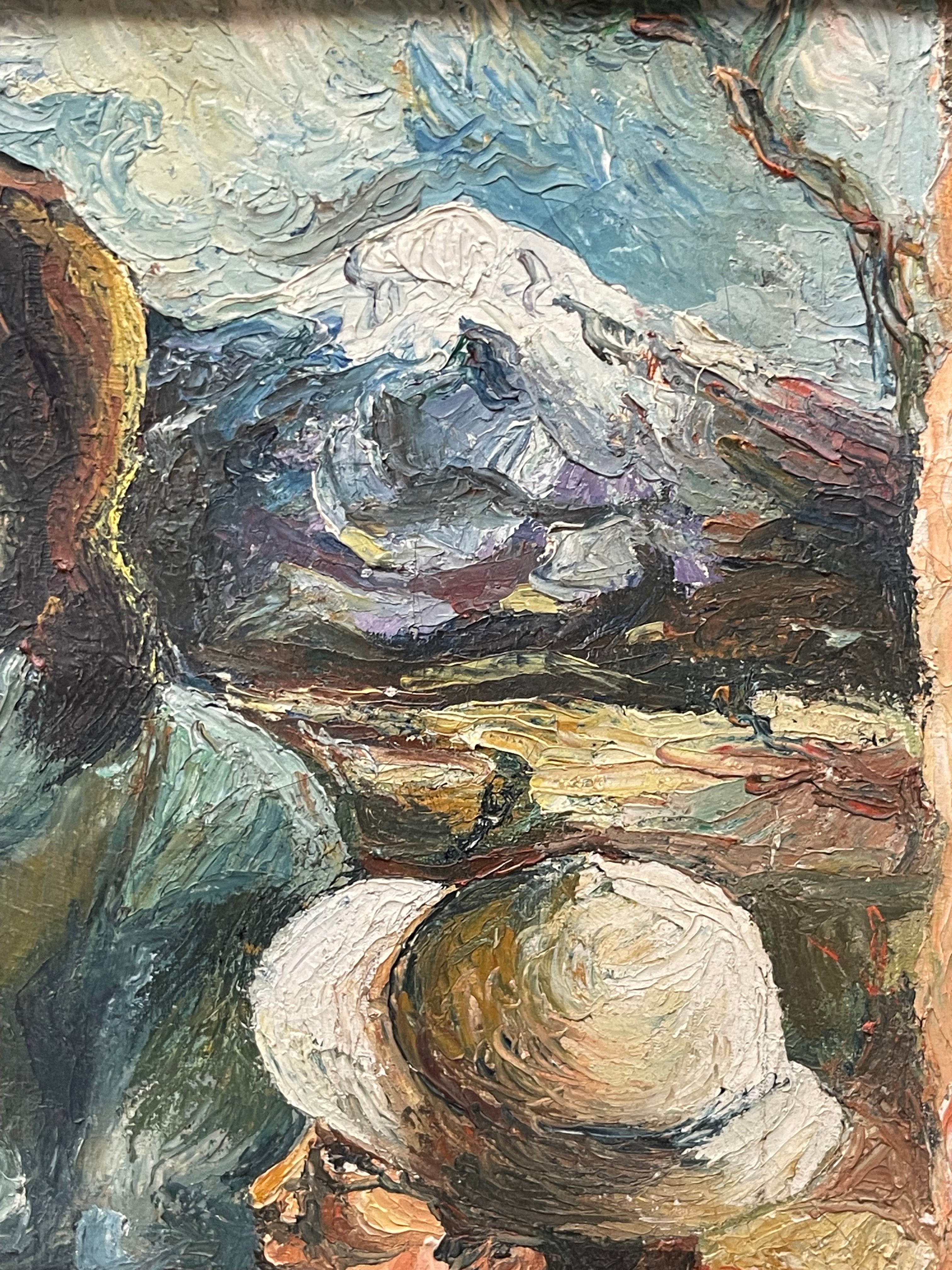 A 20th Century Mexican Oil on Canvas Painting of a Musical Scene, Signed By R. G