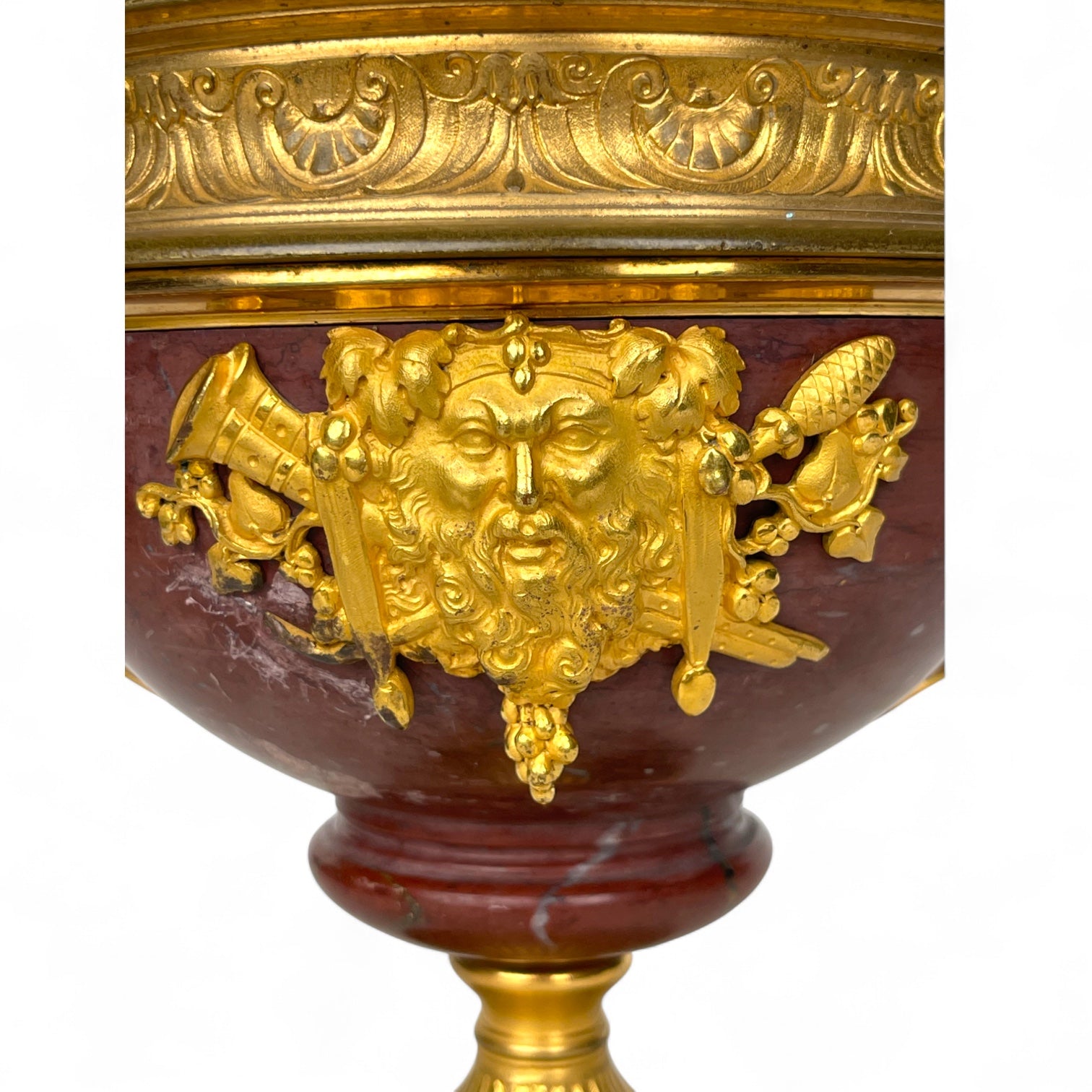 19th Century French Barbedienne Ormolu Mounted Rouge Marble Centerpiece