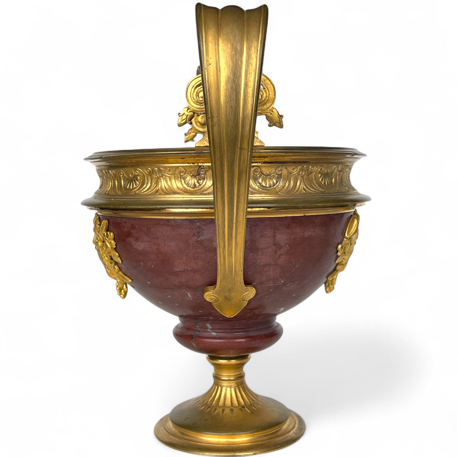 19th Century French Barbedienne Ormolu Mounted Rouge Marble Centerpiece