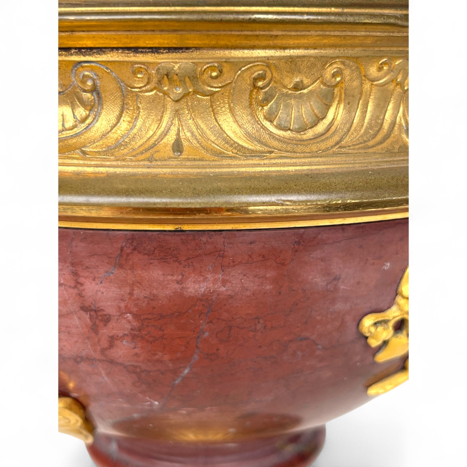 19th Century French Barbedienne Ormolu Mounted Rouge Marble Centerpiece