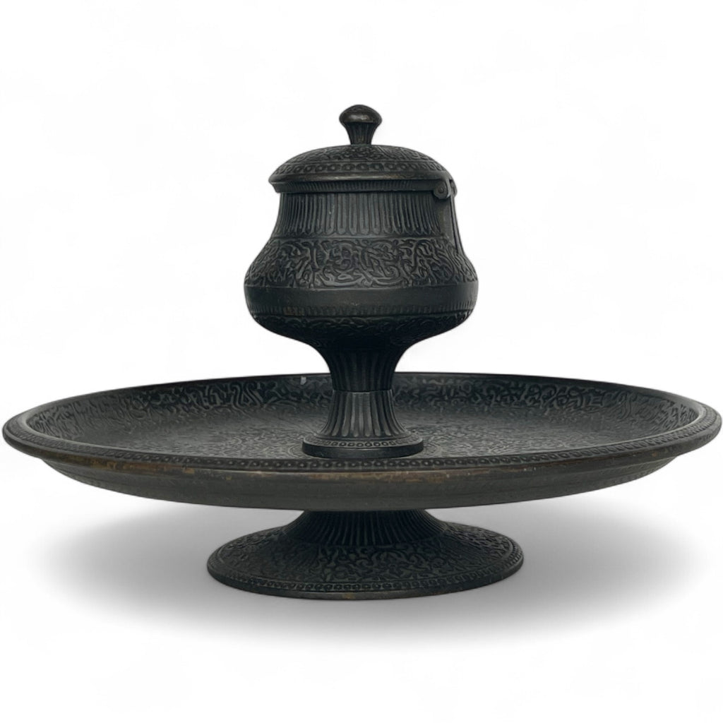 19th Century French F. Barbedienne Patinated Bronze Persian Pattern Inkwell