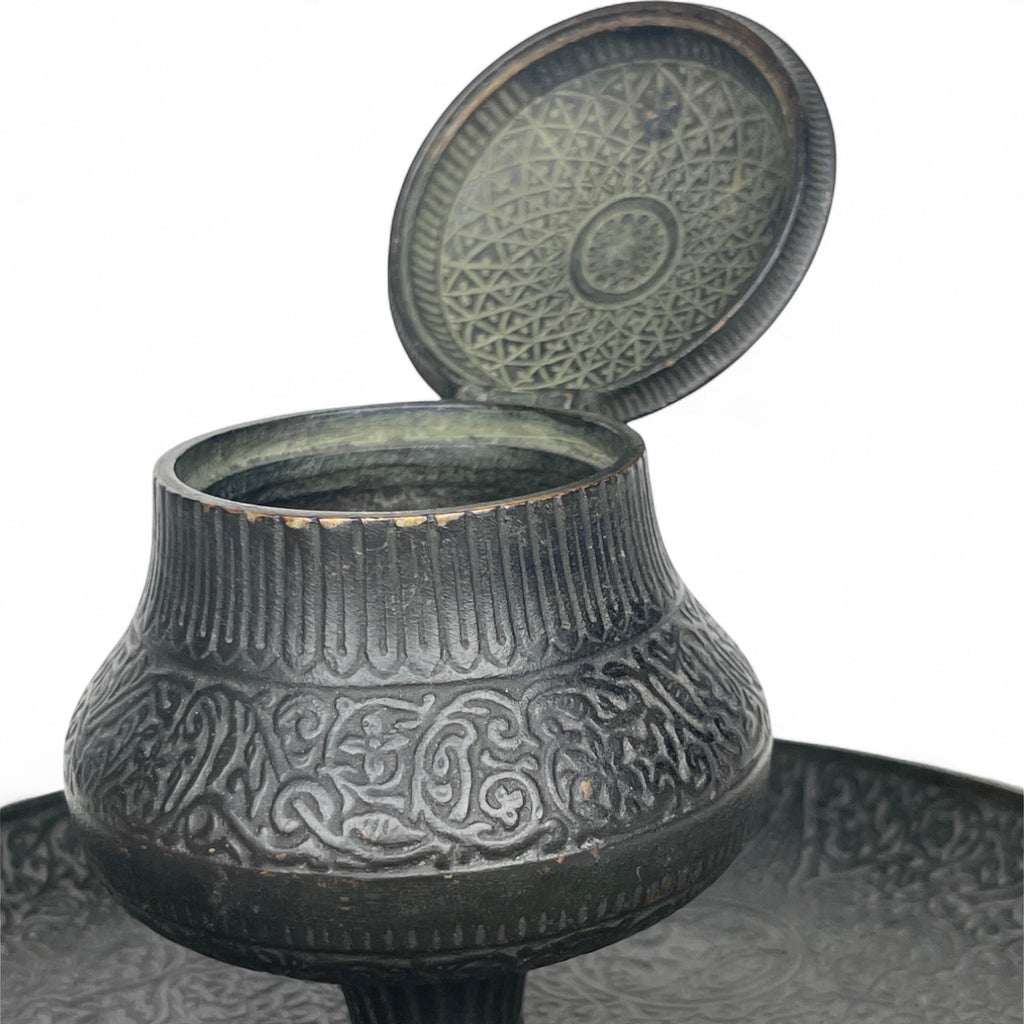 19th Century French F. Barbedienne Patinated Bronze Persian Pattern Inkwell