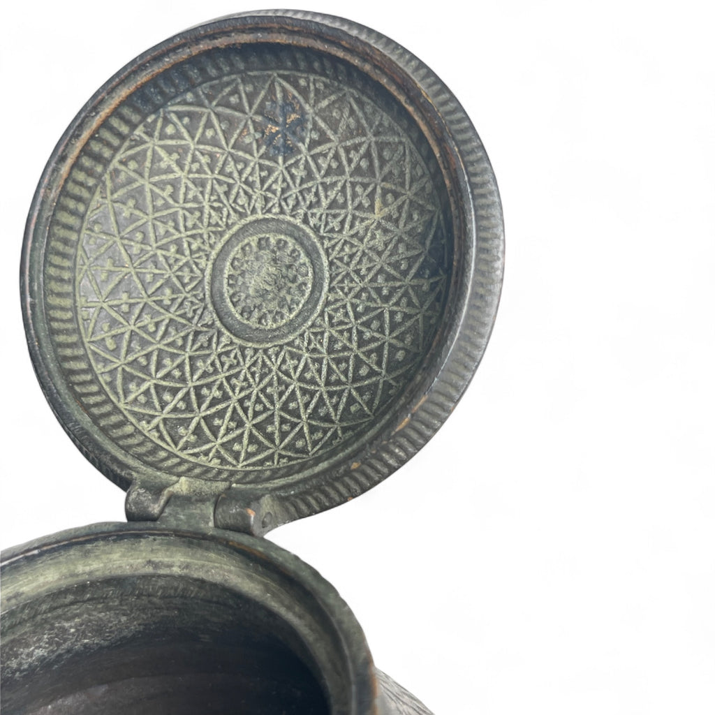 19th Century French F. Barbedienne Patinated Bronze Persian Pattern Inkwell