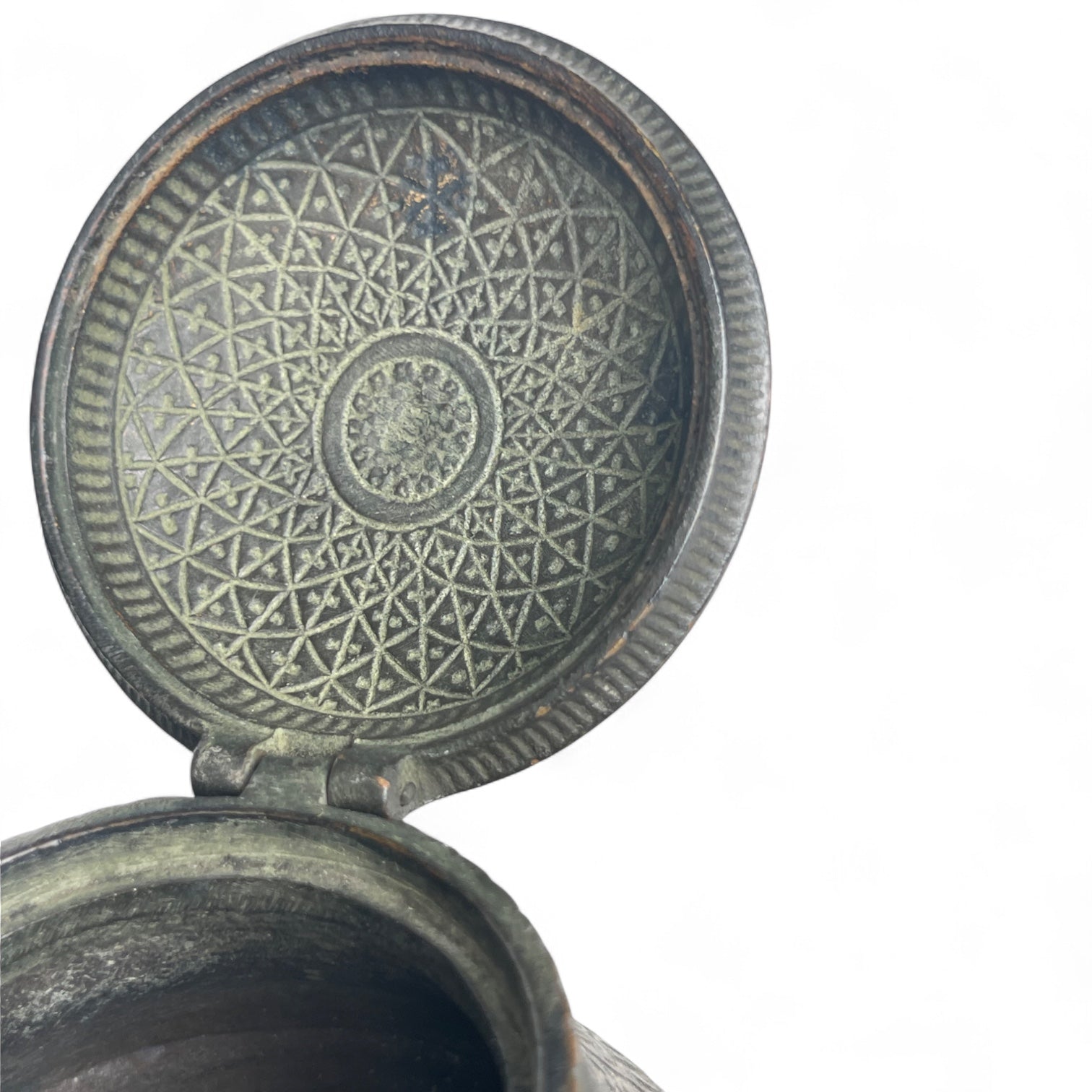 19th Century French F. Barbedienne Patinated Bronze Persian Pattern Inkwell